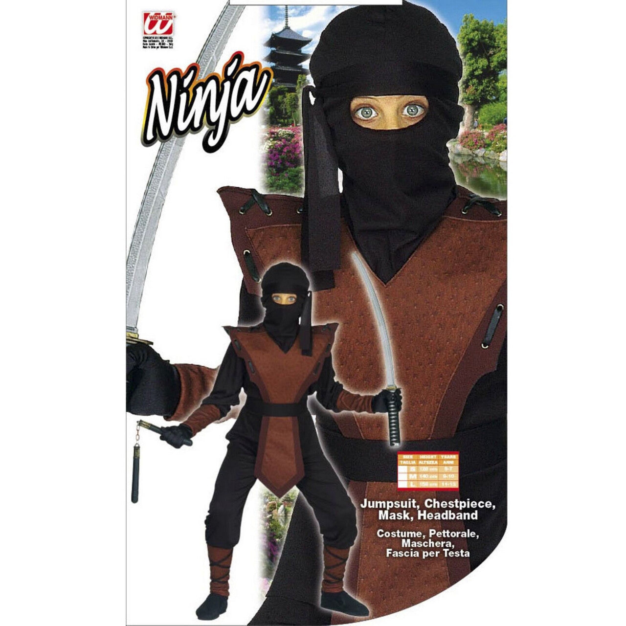 Op deze afbeelding zie je een Kostuums, van het merk Widmann. Bruine Ninja Rover Kostuum Jongen