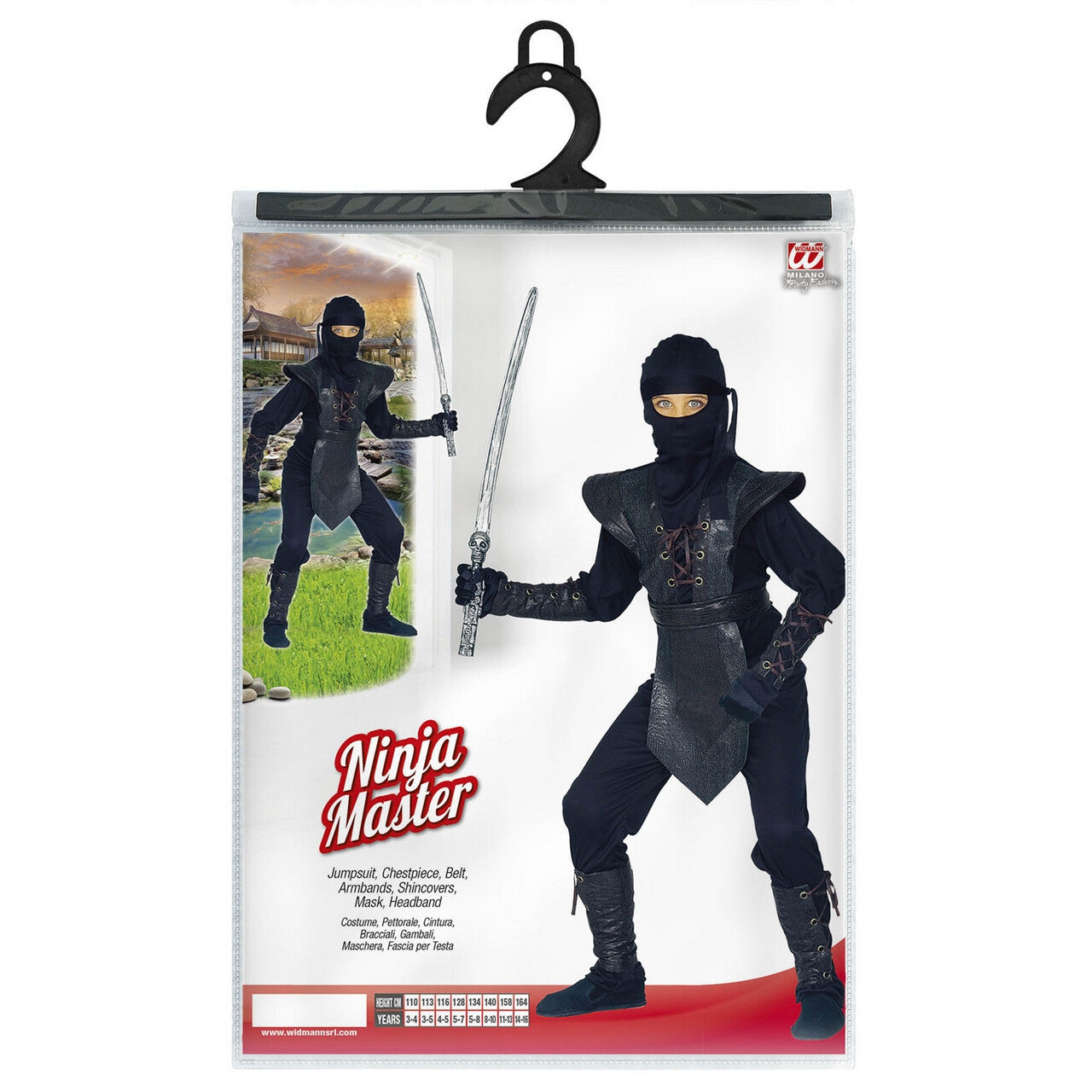 Op deze afbeelding zie je een Kostuums, van het merk Widmann. Zwarte Ninja Assault Kostuum Jongen