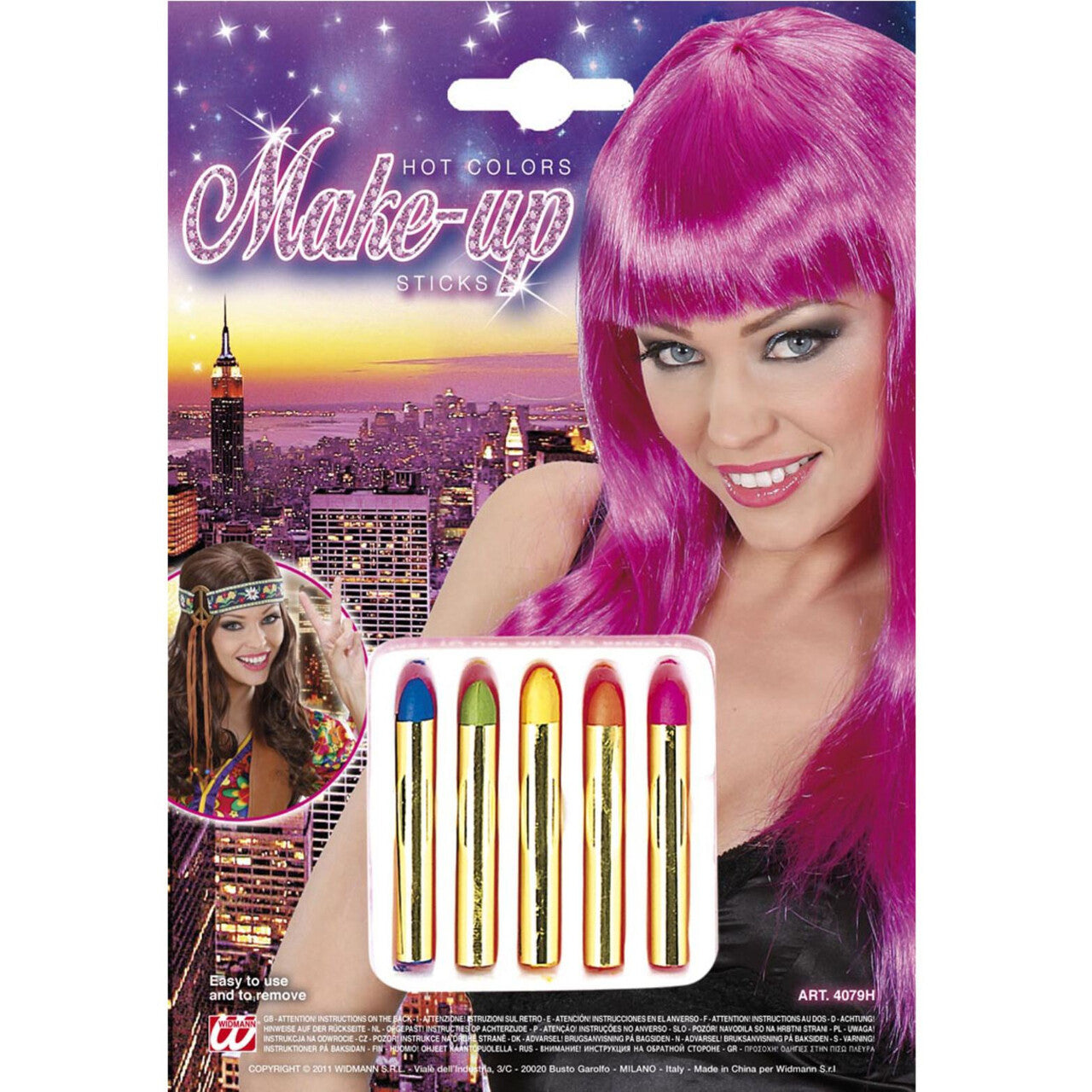 Op deze afbeelding zie je een Accessoires, van het merk Widmann. 5 Hot Colours Sticks Set
