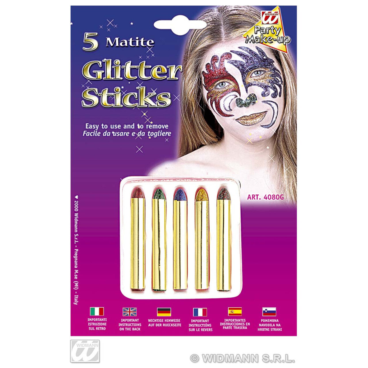 Op deze afbeelding zie je een Accessoires, van het merk Widmann. 5 Glitter Sticks Set