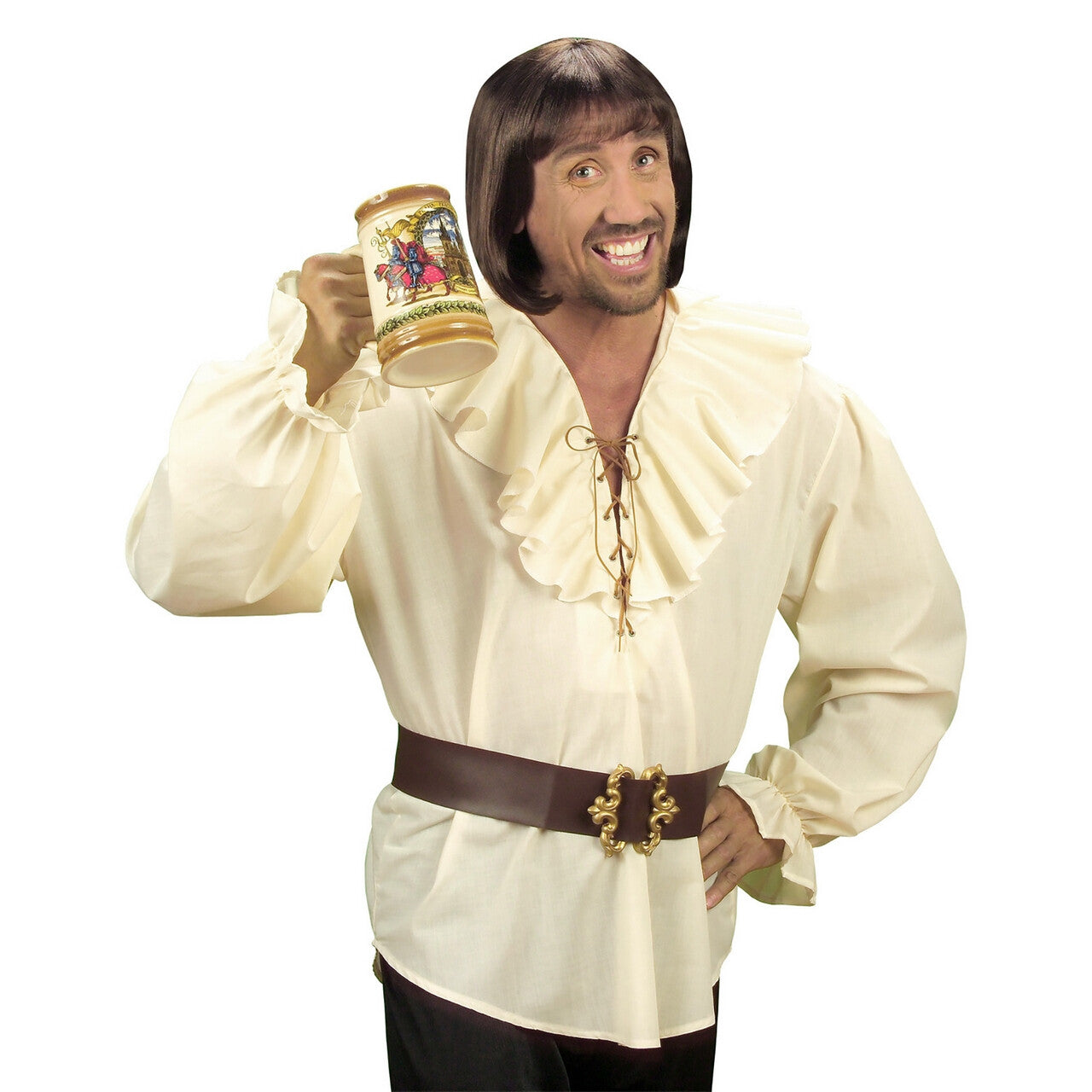 Op deze afbeelding zie je een Kostuums, van het merk Widmann. Piratenshirt Beige Man