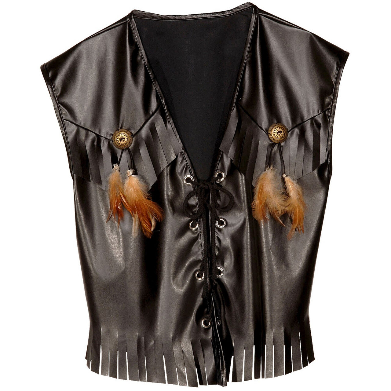 Op deze afbeelding zie je een Kostuums, van het merk Widmann. Rocker / Biker Vest Lederlook Man