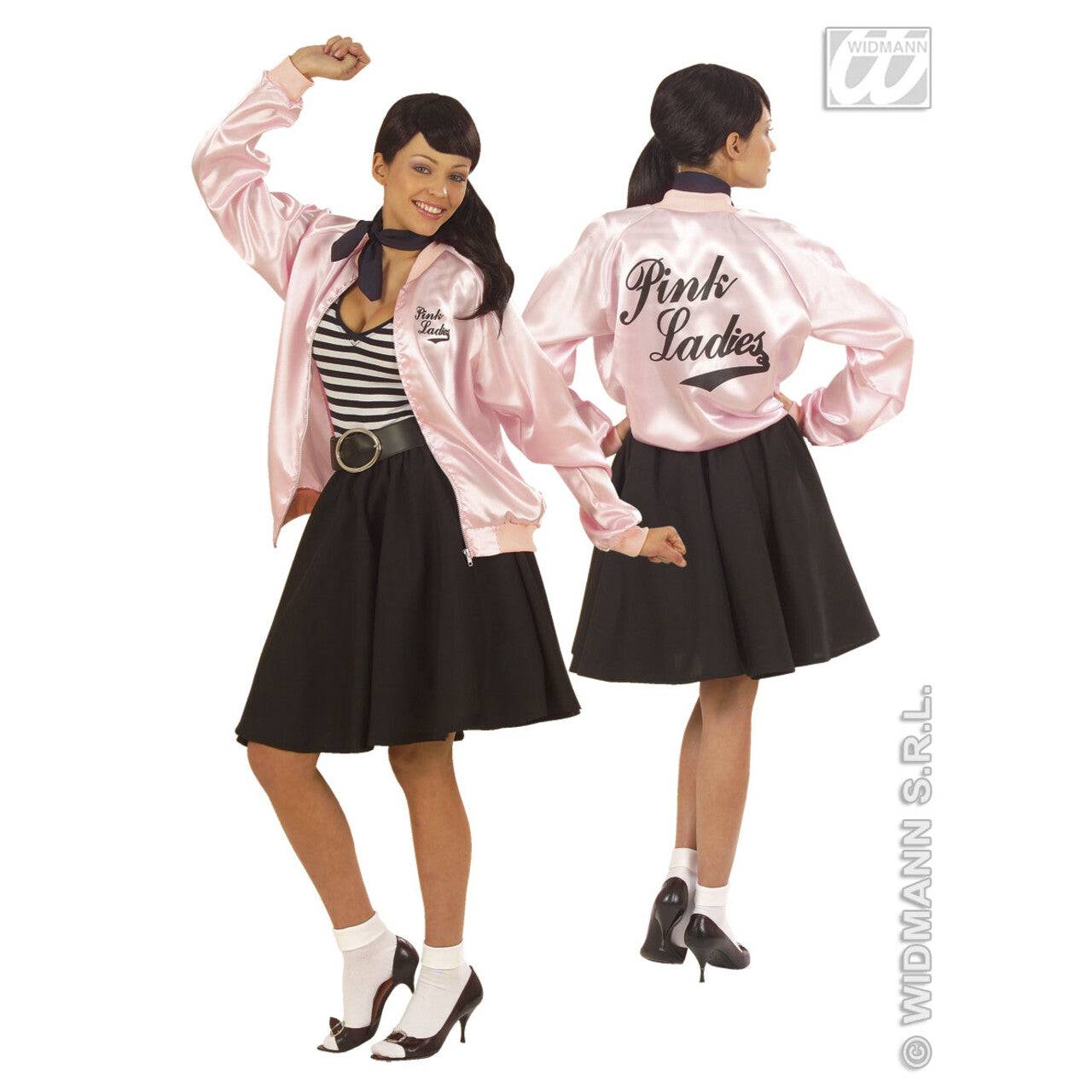 Op deze afbeelding zie je een Kostuums, van het merk Widmann. Dames Jasje Satijn Pink Lady Vrouw