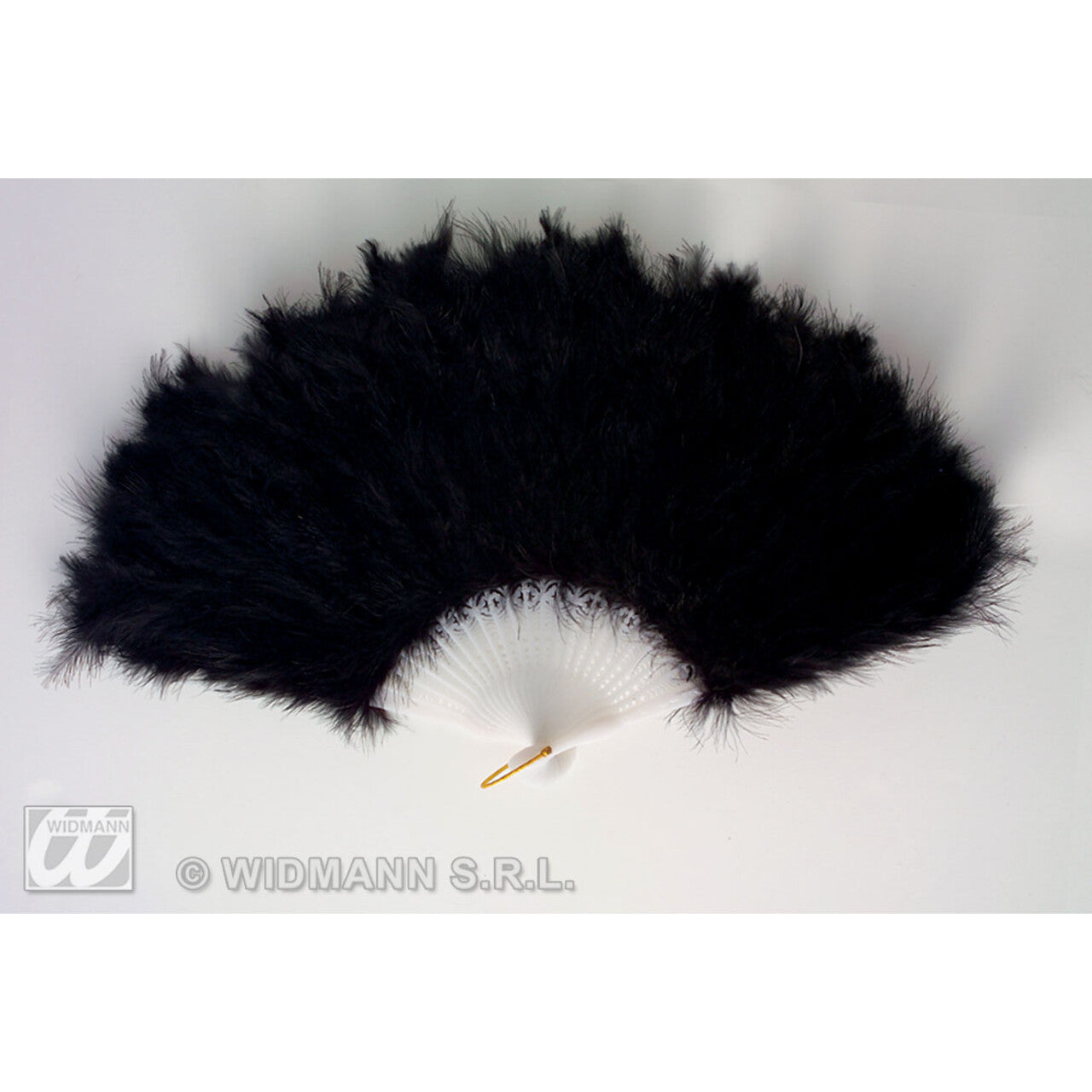 Op deze afbeelding zie je een Accessoires, van het merk Widmann. Veren Waaier Zwart