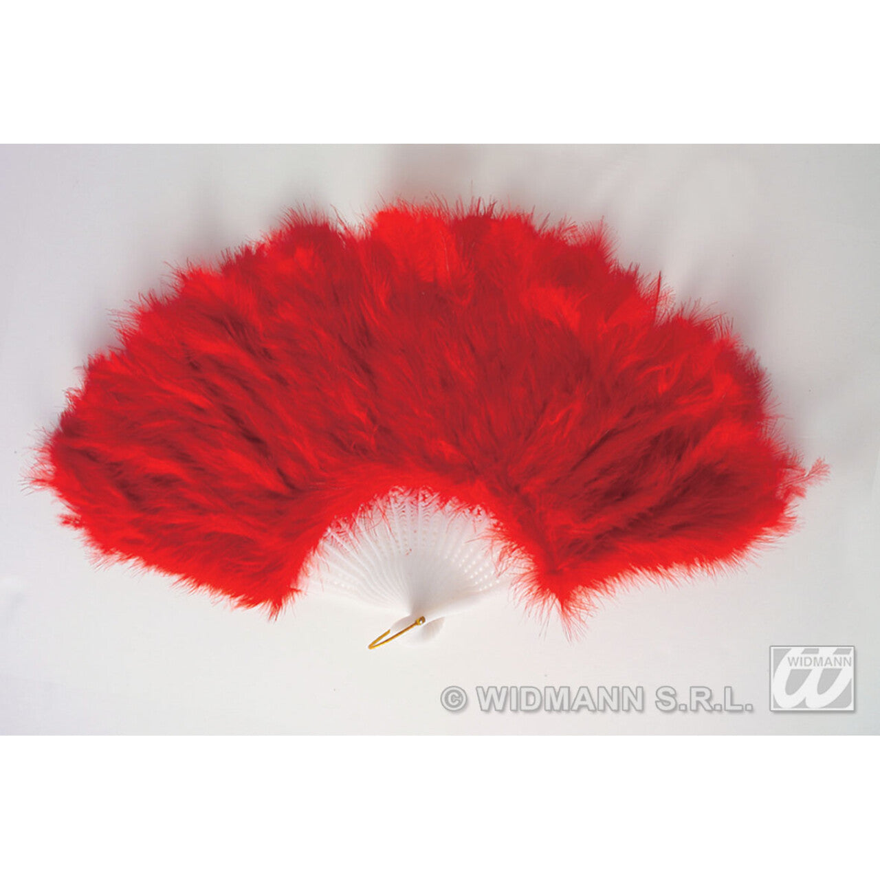 Op deze afbeelding zie je een Accessoires, van het merk Widmann. Veren Waaier Rood