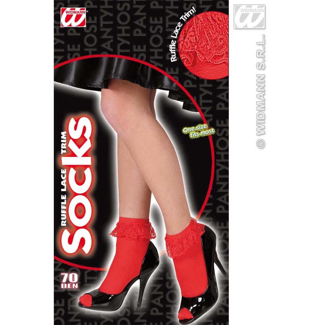 Op deze afbeelding zie je een Accessoires, van het merk Widmann. Sokjes Met Kant Rood