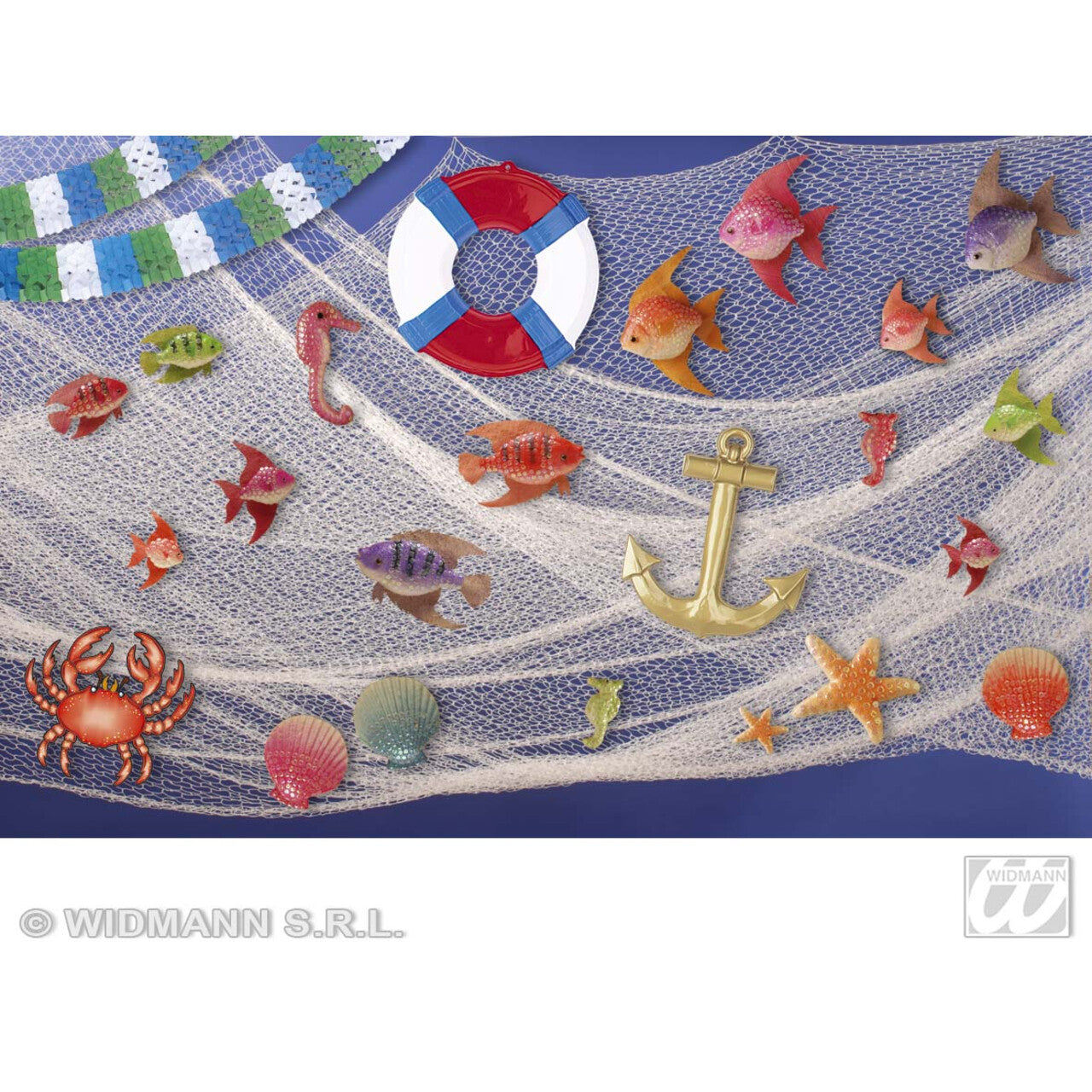Op deze afbeelding zie je een Decoratie, van het merk Widmann. Vissersnet 6x2 Meter