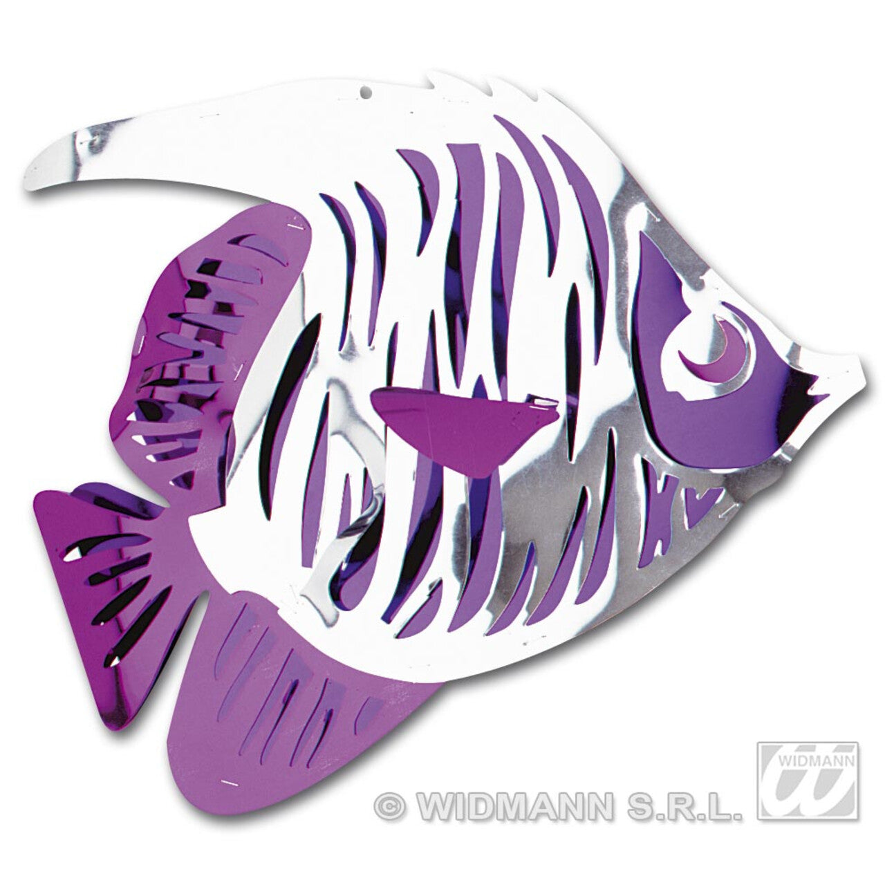 Op deze afbeelding zie je een Decoratie, van het merk Widmann. Pvc Decoratie Metallic, Vissen