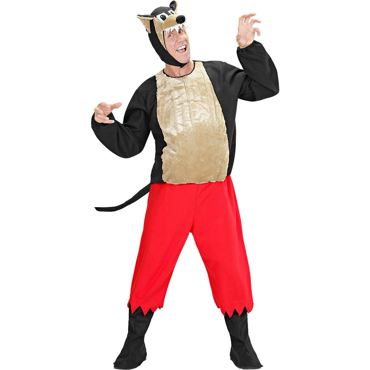 Op deze afbeelding zie je een Kostuums, van het merk Widmann. Grappige Boze Wolf Kostuum Man