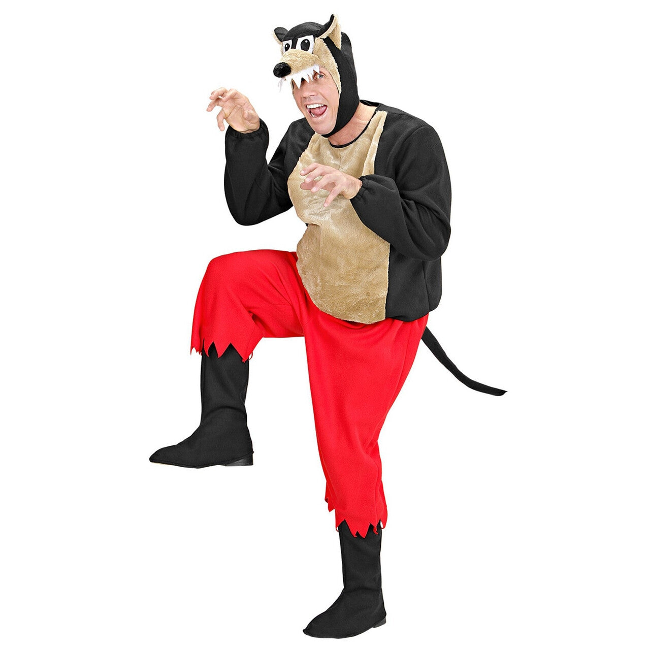 Op deze afbeelding zie je een Kostuums, van het merk Widmann. Grappige Boze Wolf Kostuum Man
