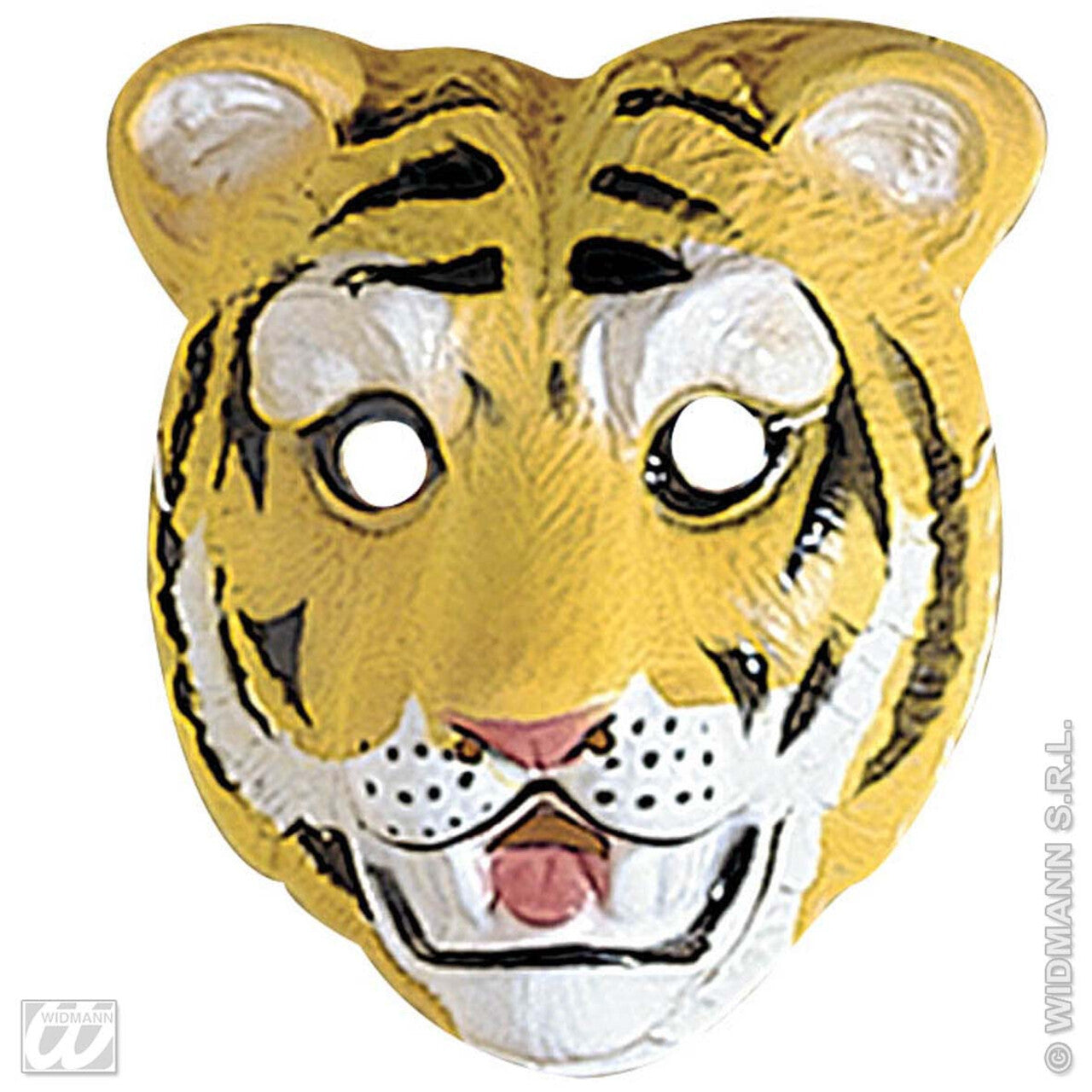 Op deze afbeelding zie je een Accessoires, van het merk Widmann. Plastic Kindermasker, Tijger