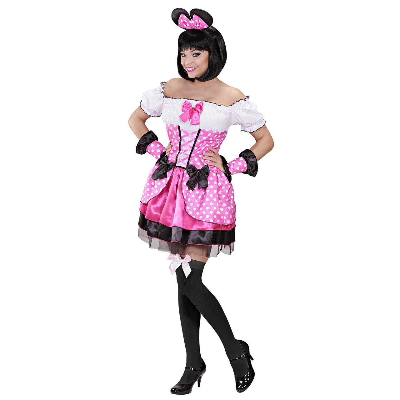 Op deze afbeelding zie je een Kostuums, van het merk Widmann. Ontwapenend Muisje Roze Vrouw Kostuum