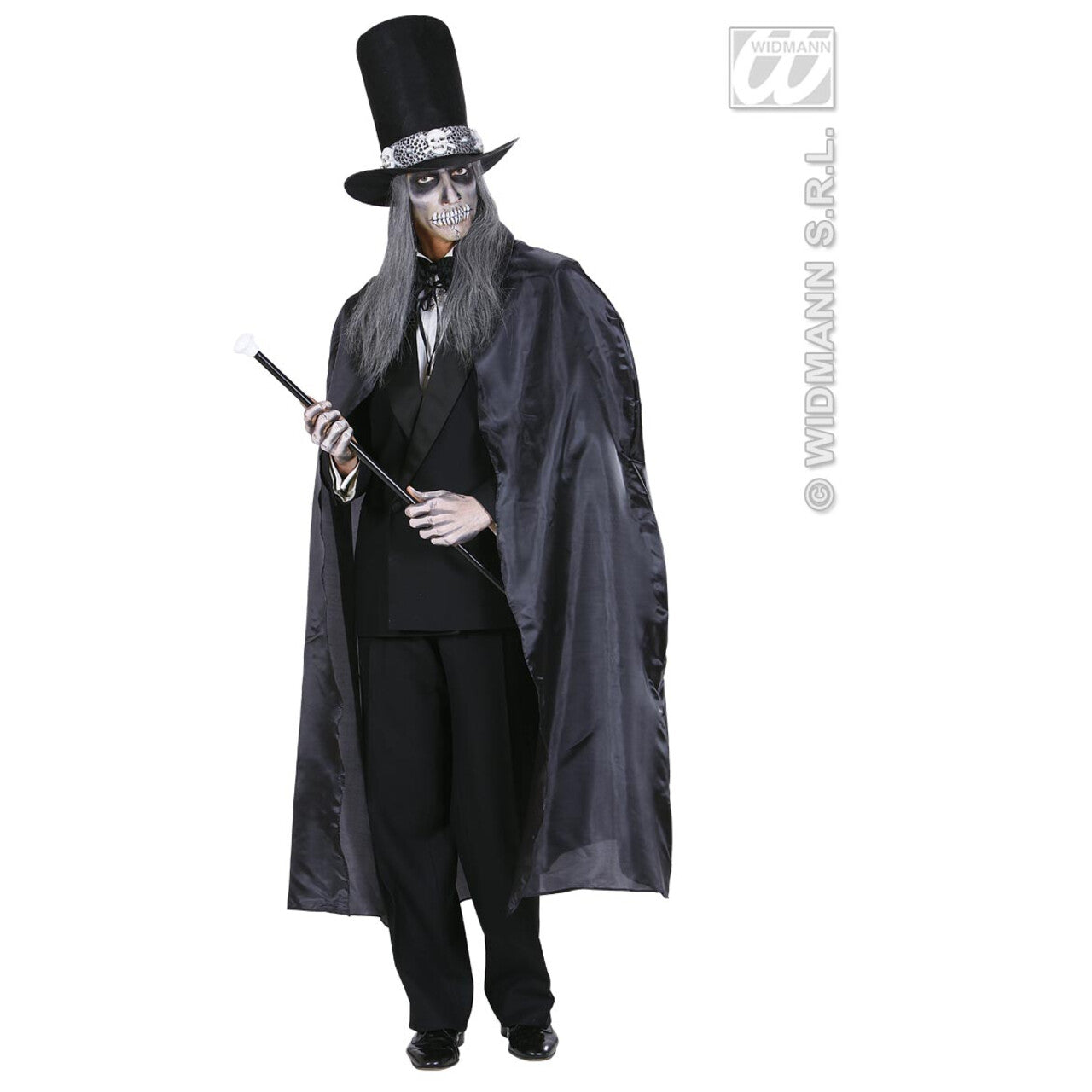 Op deze afbeelding zie je een Accessoires, van het merk Widmann. Zwarte Cape 130 Centimeter