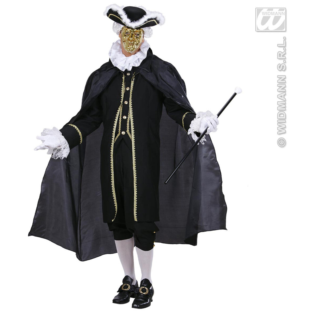 Op deze afbeelding zie je een Accessoires, van het merk Widmann. Zwarte Cape 130 Centimeter