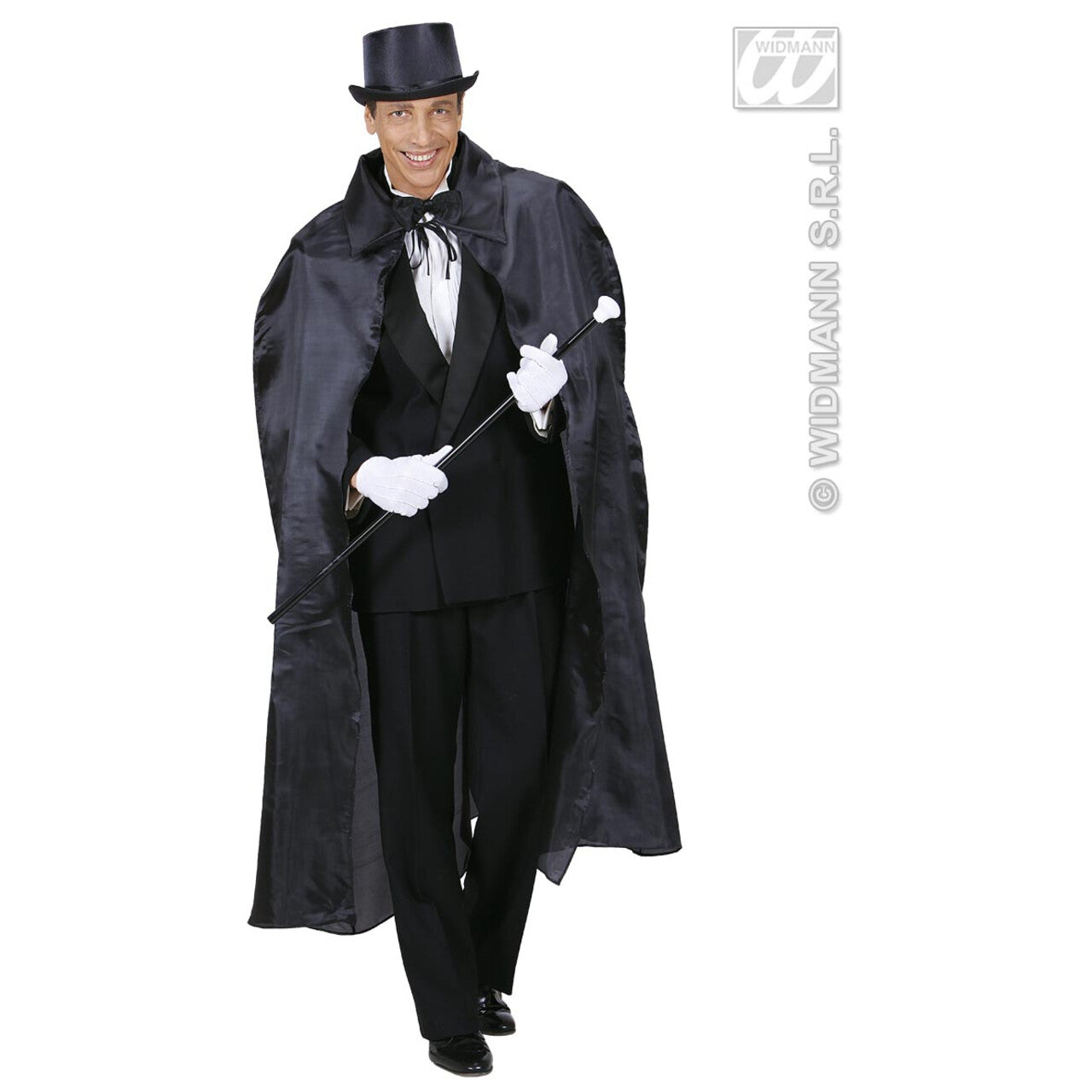 Op deze afbeelding zie je een Accessoires, van het merk Widmann. Zwarte Cape 130 Centimeter