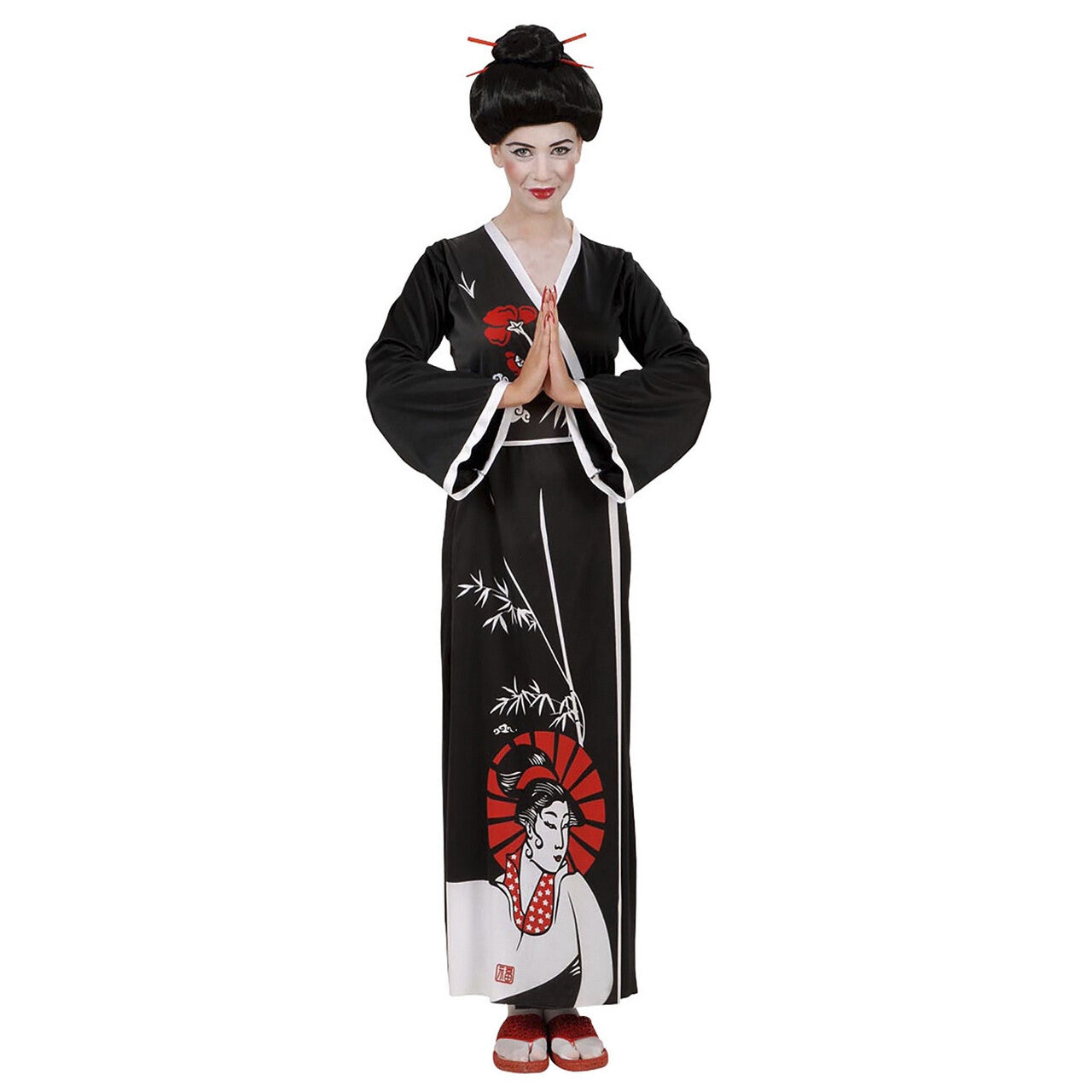 Op deze afbeelding zie je een Kostuums, van het merk Widmann. Sierlijke Geisha Kostuum Vrouw