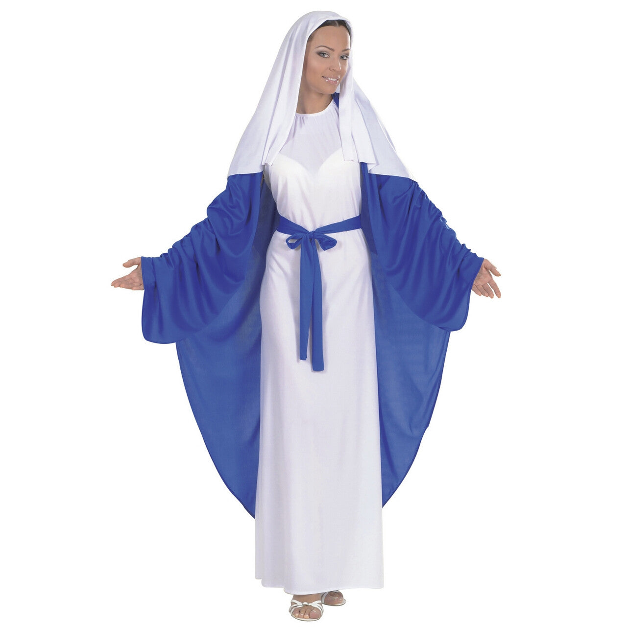 Op deze afbeelding zie je een Kostuums, van het merk Widmann. Heilige Maria Kostuum Vrouw