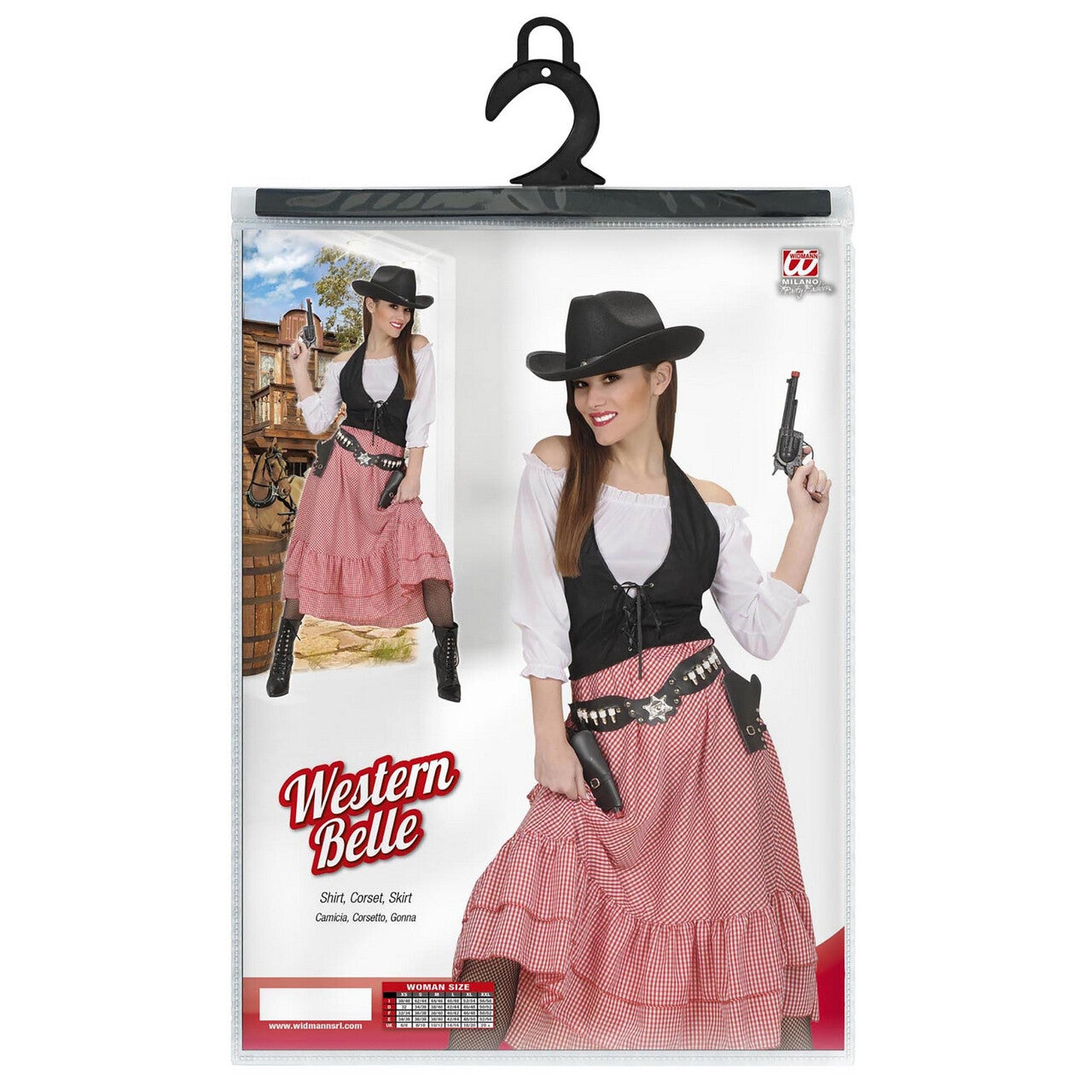 Op deze afbeelding zie je een Kostuums, van het merk Widmann. Western Dame Renegade Kostuum Vrouw