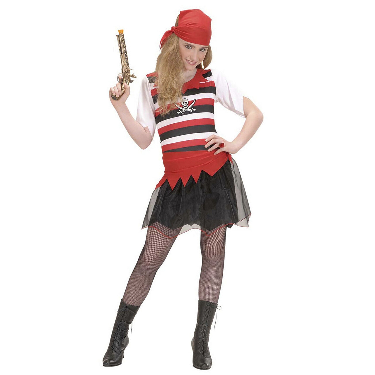 Op deze afbeelding zie je een Kostuums, van het merk Widmann. Piratenmeisje Land In Zicht Kostuum