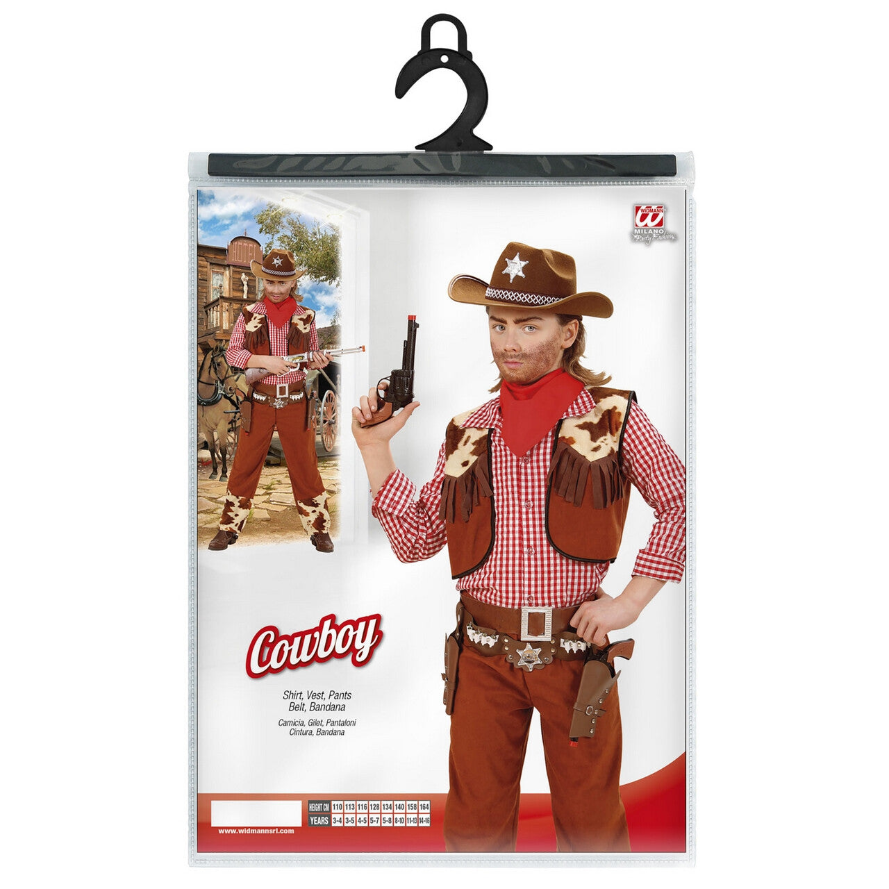 Op deze afbeelding zie je een Kostuums, van het merk Widmann. Rawhide Cowboy Bruin Kind Kostuum Jongen