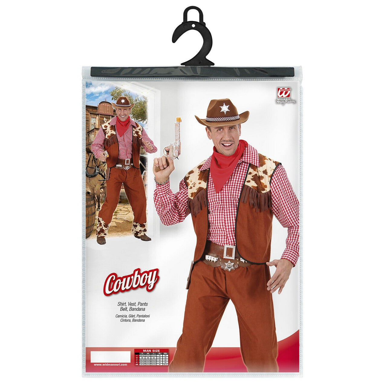 Op deze afbeelding zie je een Kostuums, van het merk Widmann. Cowboy Luxe Renegade Kostuum Man