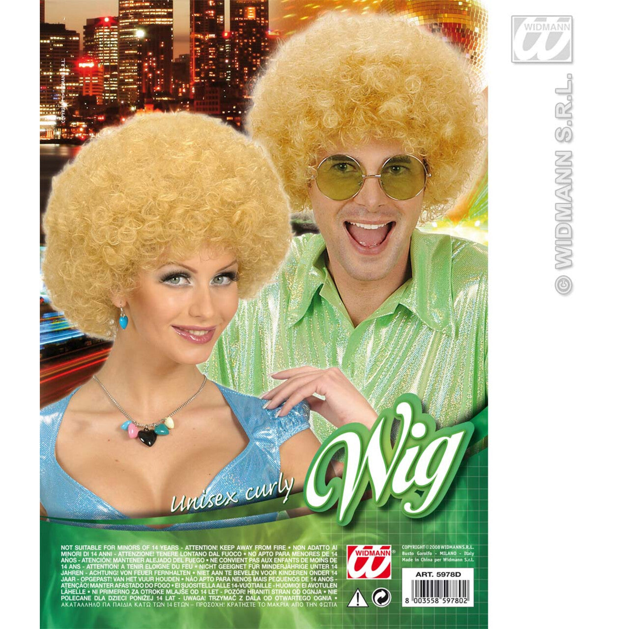 Op deze afbeelding zie je een Accessoires, van het merk Widmann. Pruik, Unisex Blond
