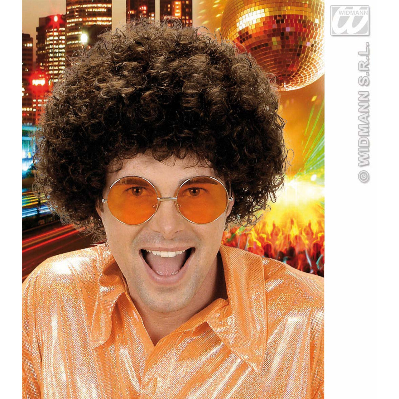 Op deze afbeelding zie je een Accessoires, van het merk Widmann. Pruik, Unisex Bruin