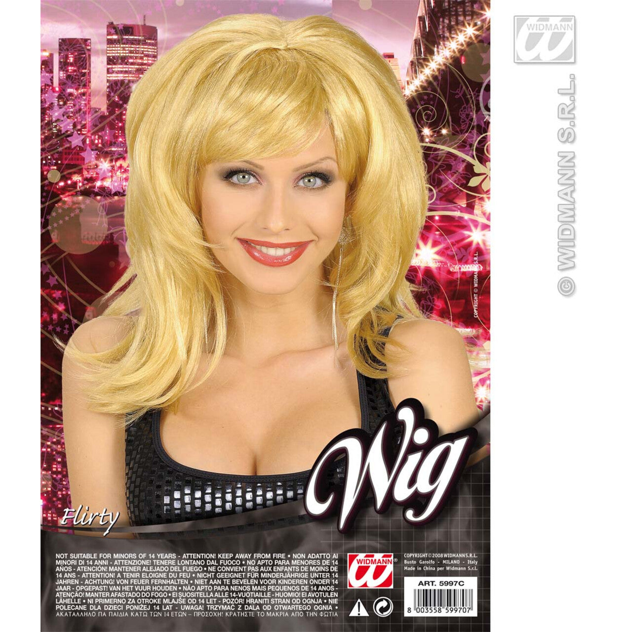 Op deze afbeelding zie je een Accessoires, van het merk Widmann. Pruik, Flirty Blond