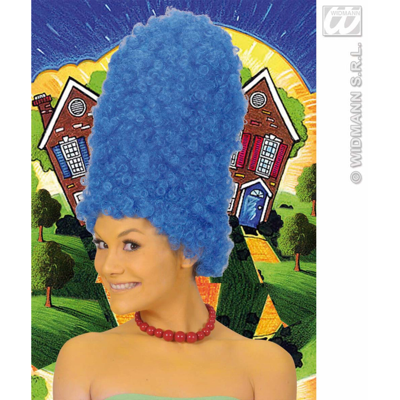 Op deze afbeelding zie je een Accessoires, van het merk Widmann. Pruik, Cartoon Blauw