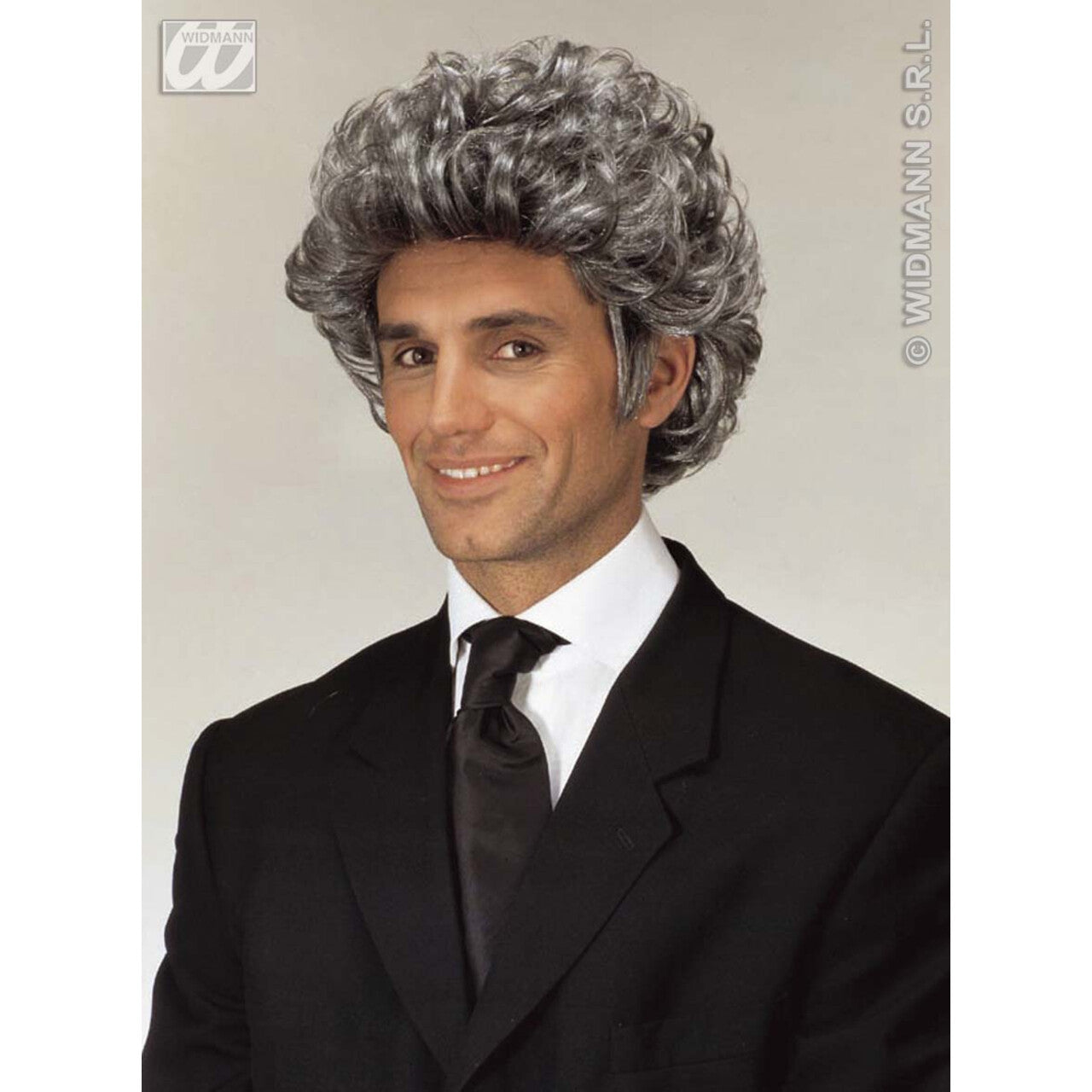 Op deze afbeelding zie je een Accessoires, van het merk Widmann. Pruik, John Grijs