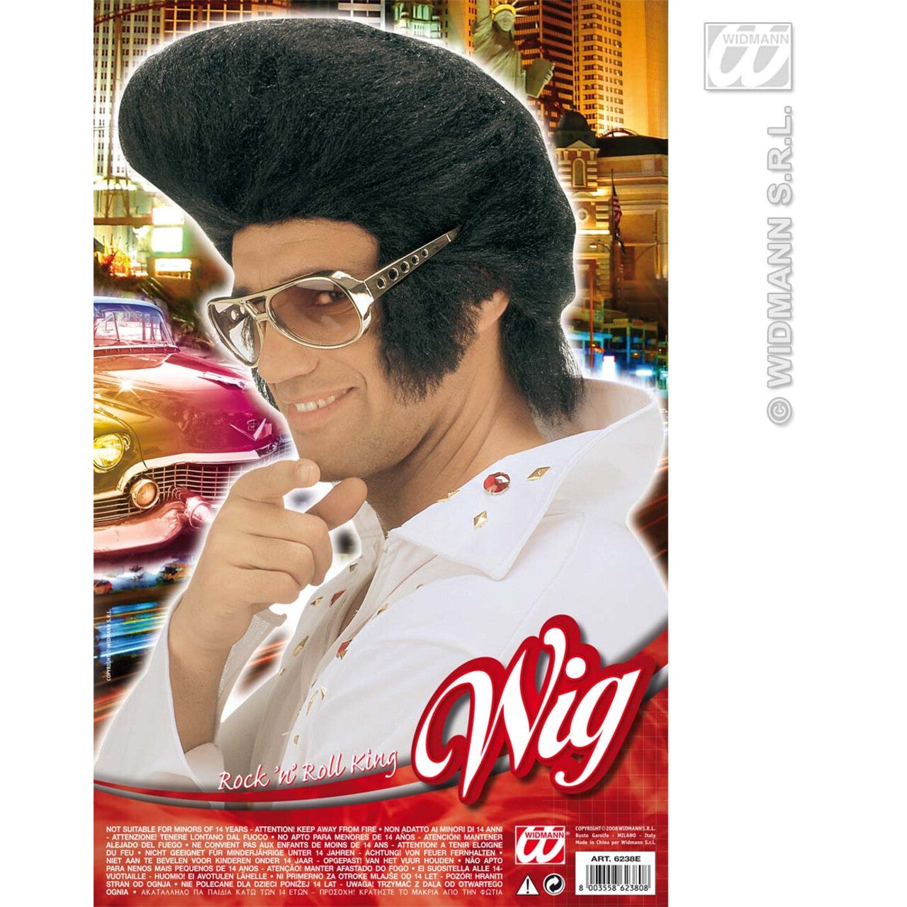 Op deze afbeelding zie je een Accessoires, van het merk Widmann. Pruik, Elvis Jumbo