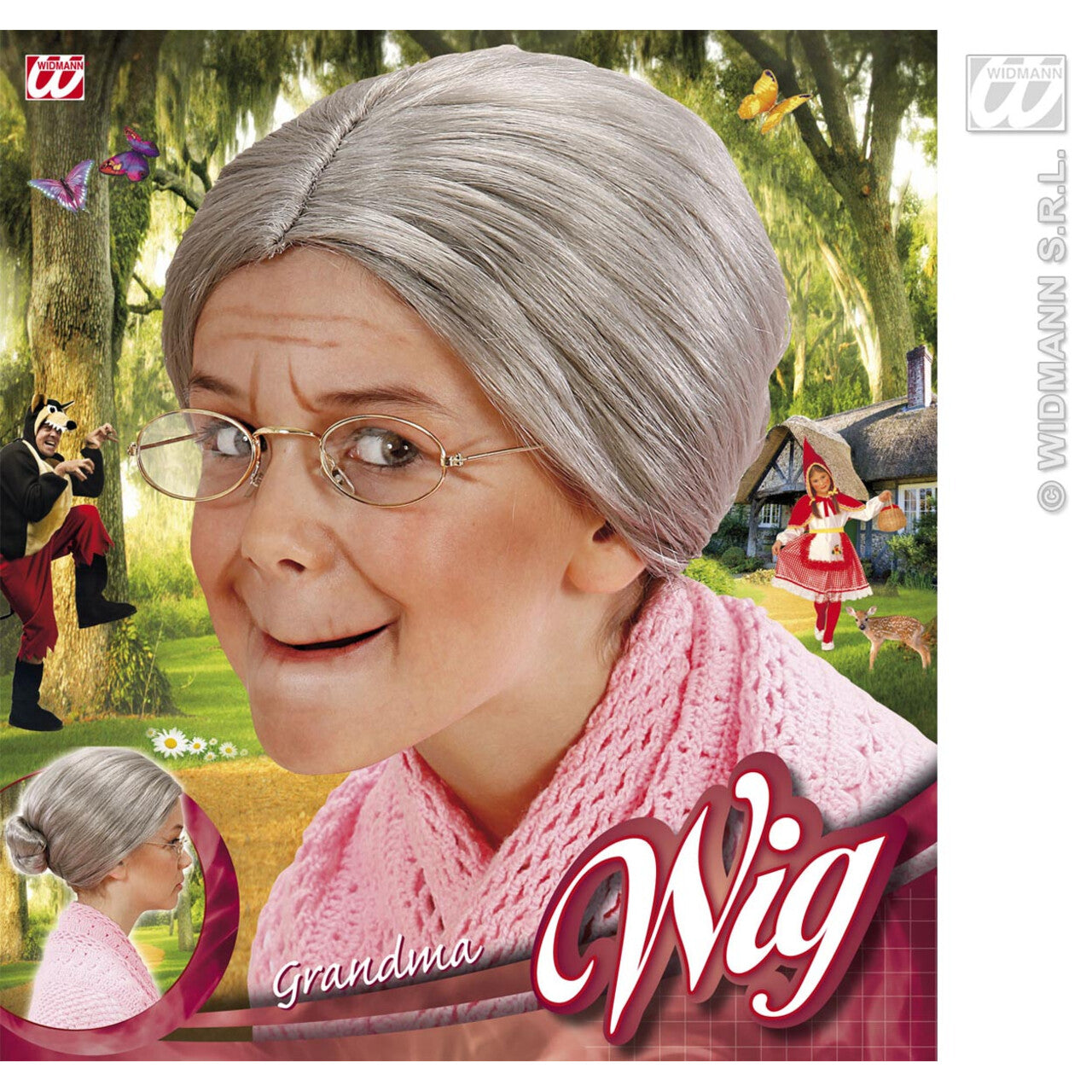 Op deze afbeelding zie je een Accessoires, van het merk Widmann. Pruik, Oma Voor Kind