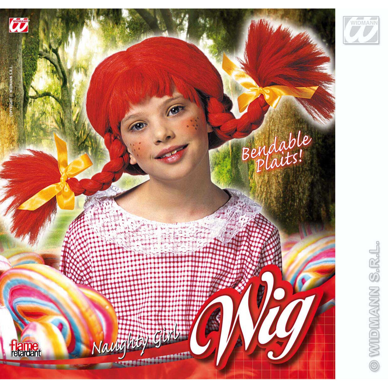 Op deze afbeelding zie je een Accessoires, van het merk Widmann. Pruik, Zweeds Meisje Kind Met Vormbare Staartjes