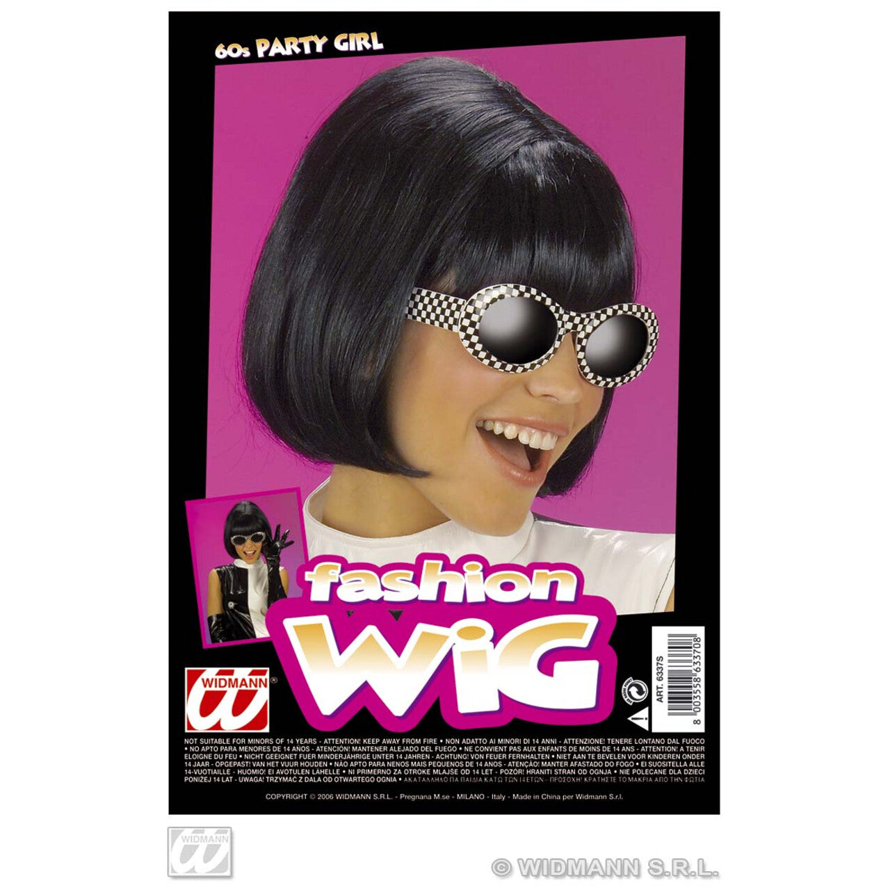 Op deze afbeelding zie je een Accessoires, van het merk Widmann. Pruik, 60s Party Girl