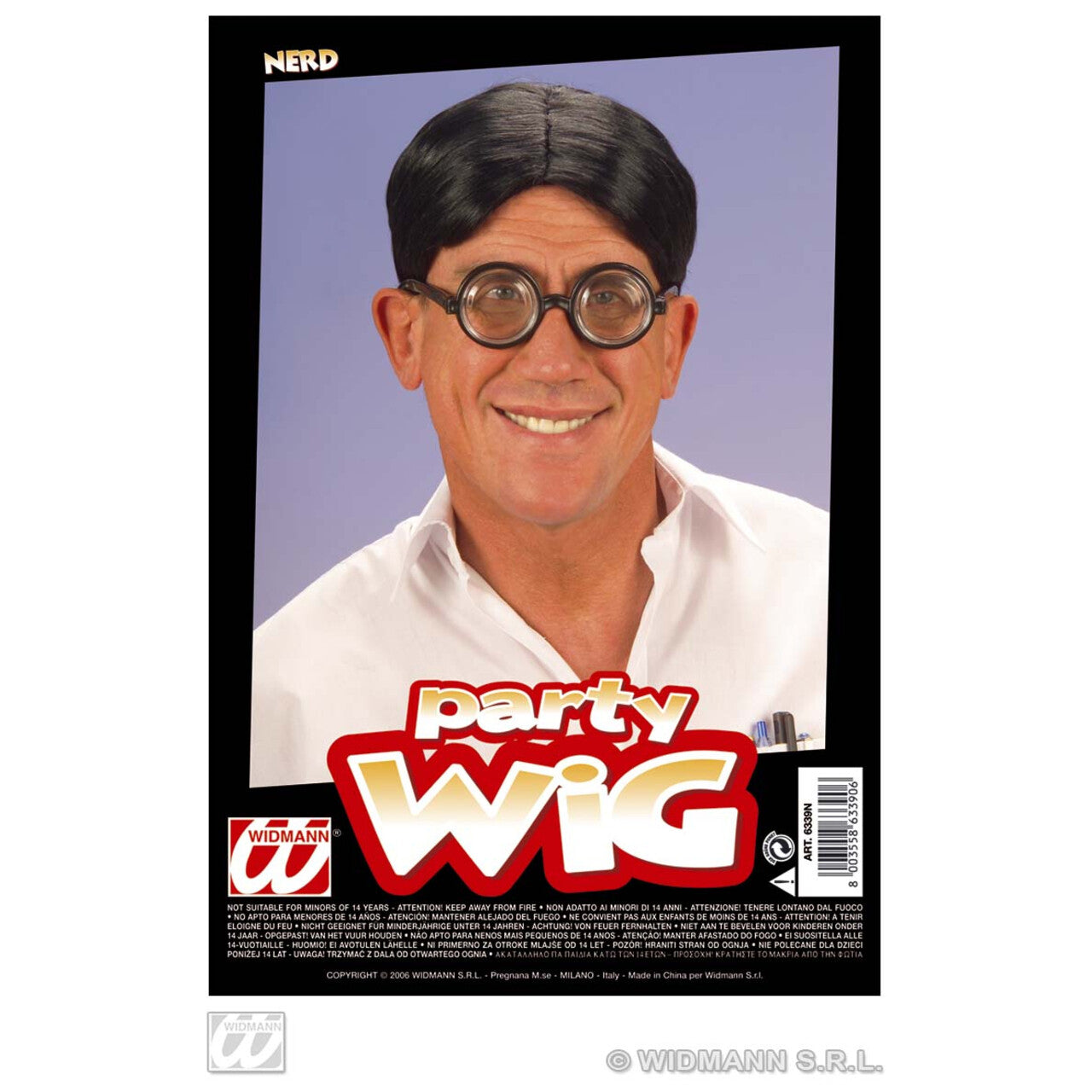 Op deze afbeelding zie je een Accessoires, van het merk Widmann. Pruik, Nerd