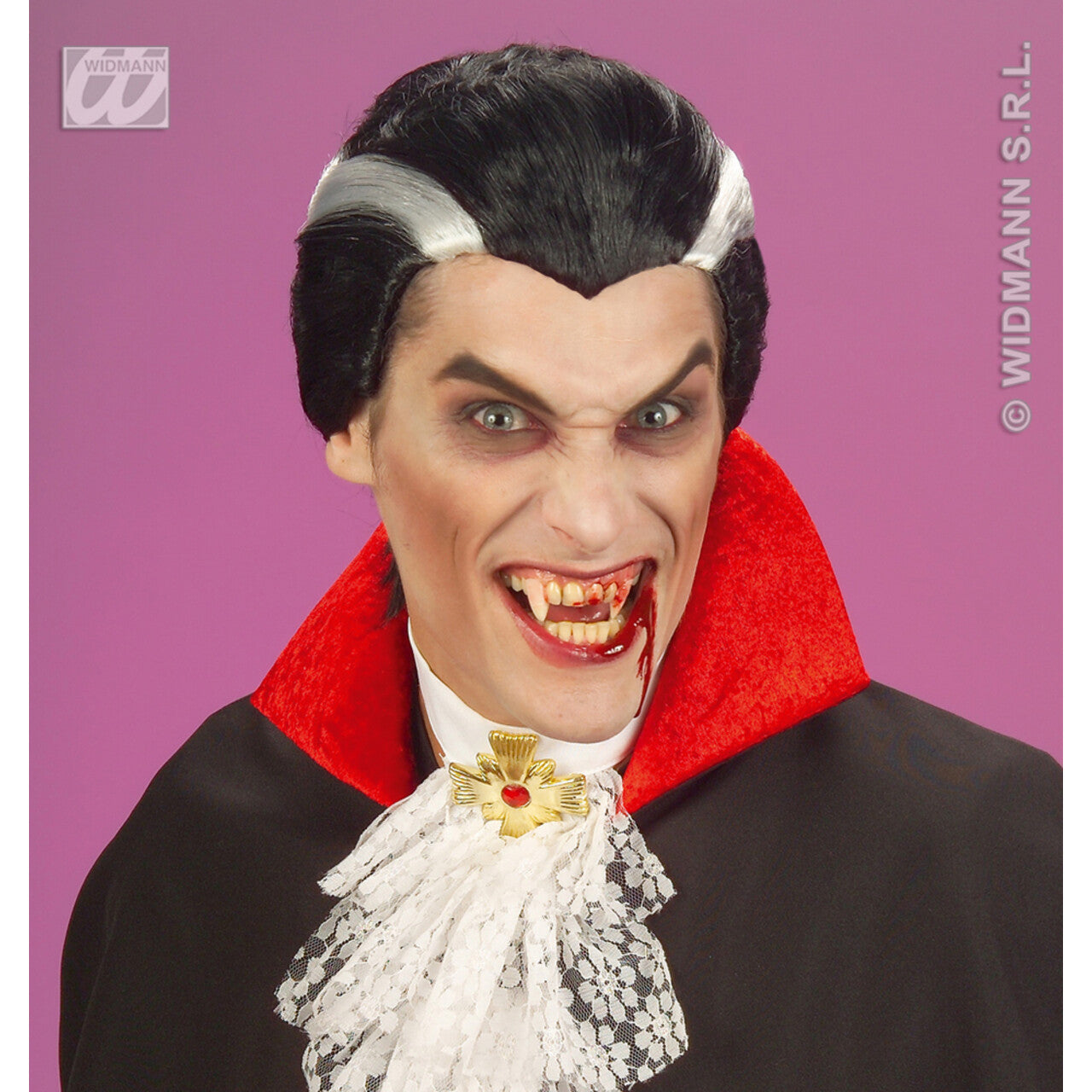 Op deze afbeelding zie je een Accessoires, van het merk Widmann. Pruik, Vampier Kort