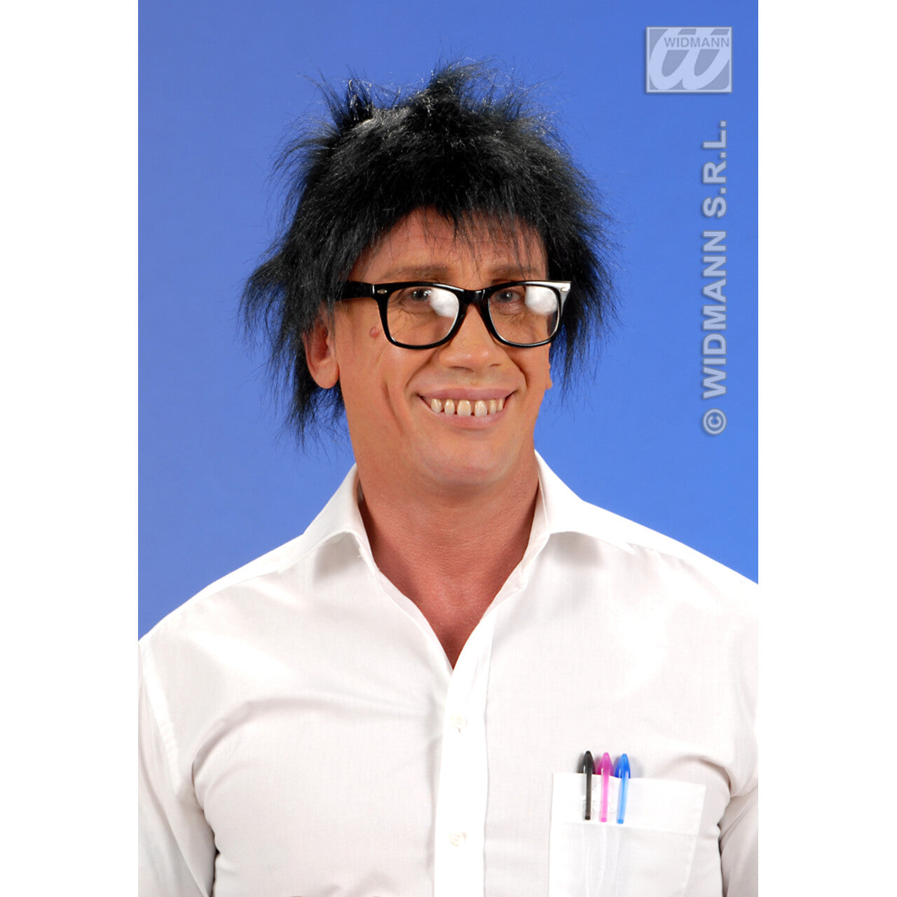 Op deze afbeelding zie je een Accessoires, van het merk Widmann. Pruik, Pluche Zwart