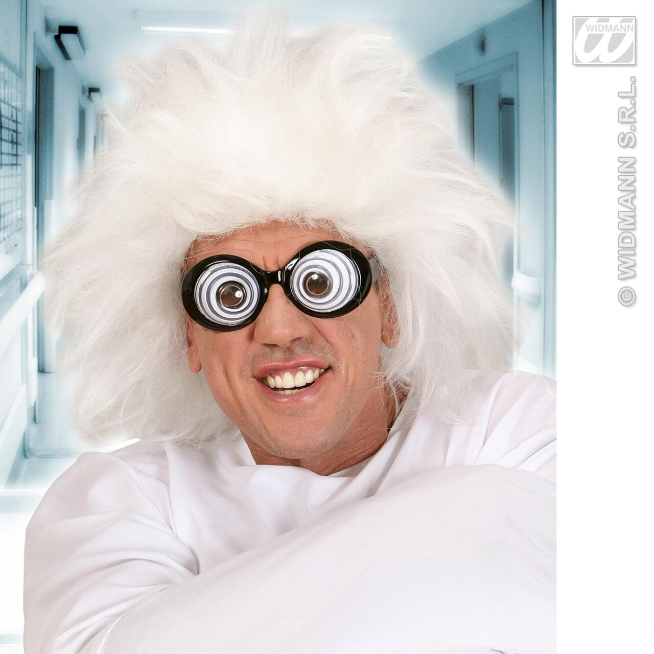 Op deze afbeelding zie je een Accessoires, van het merk Widmann. Pruik Idioot