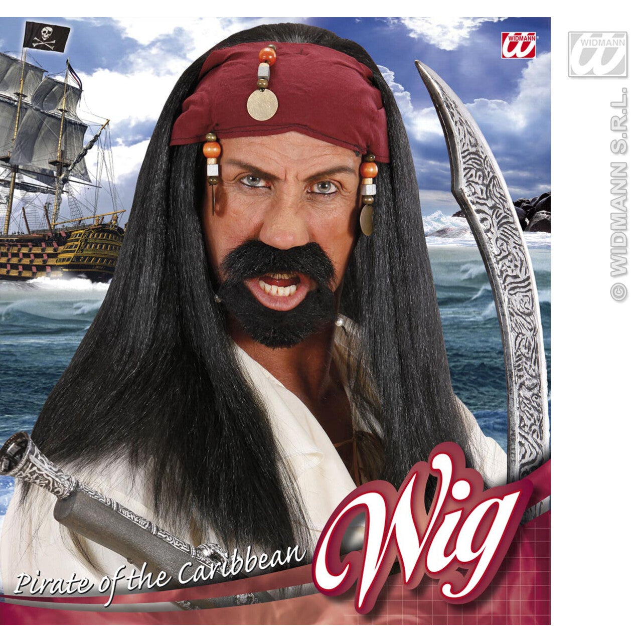 Op deze afbeelding zie je een Accessoires, van het merk Widmann. Pruik, Pirate Of The Caribbean