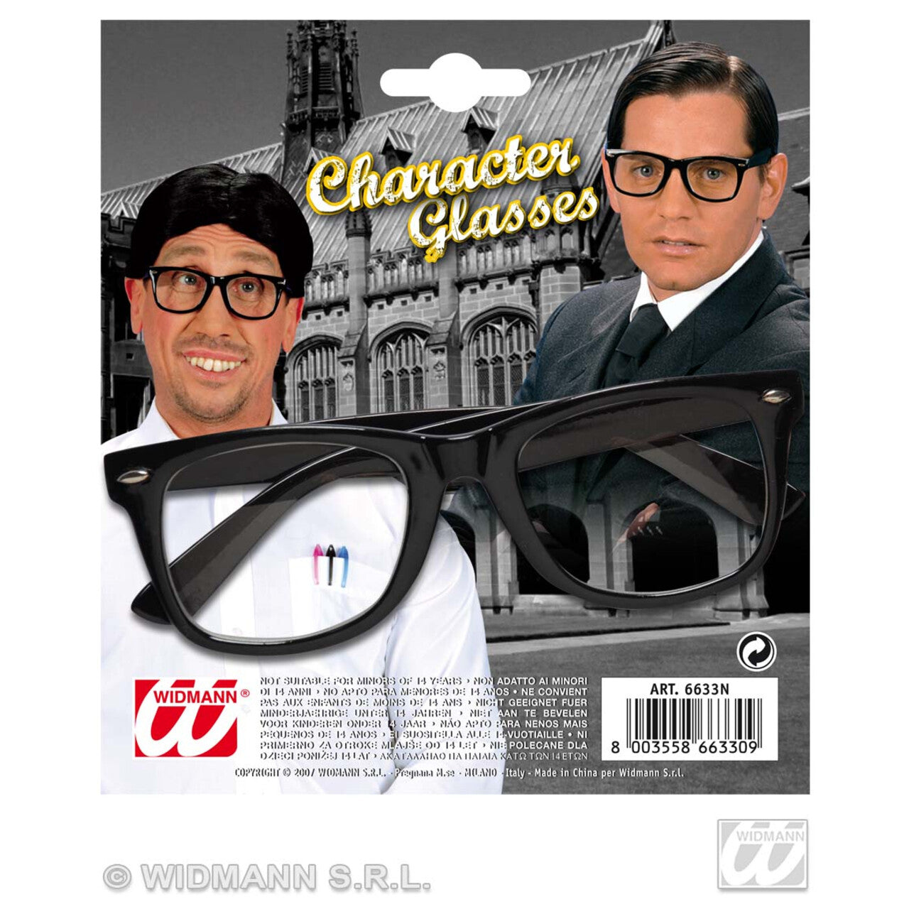Op deze afbeelding zie je een Accessoires, van het merk Widmann. Bril, Karakter (Zwart)