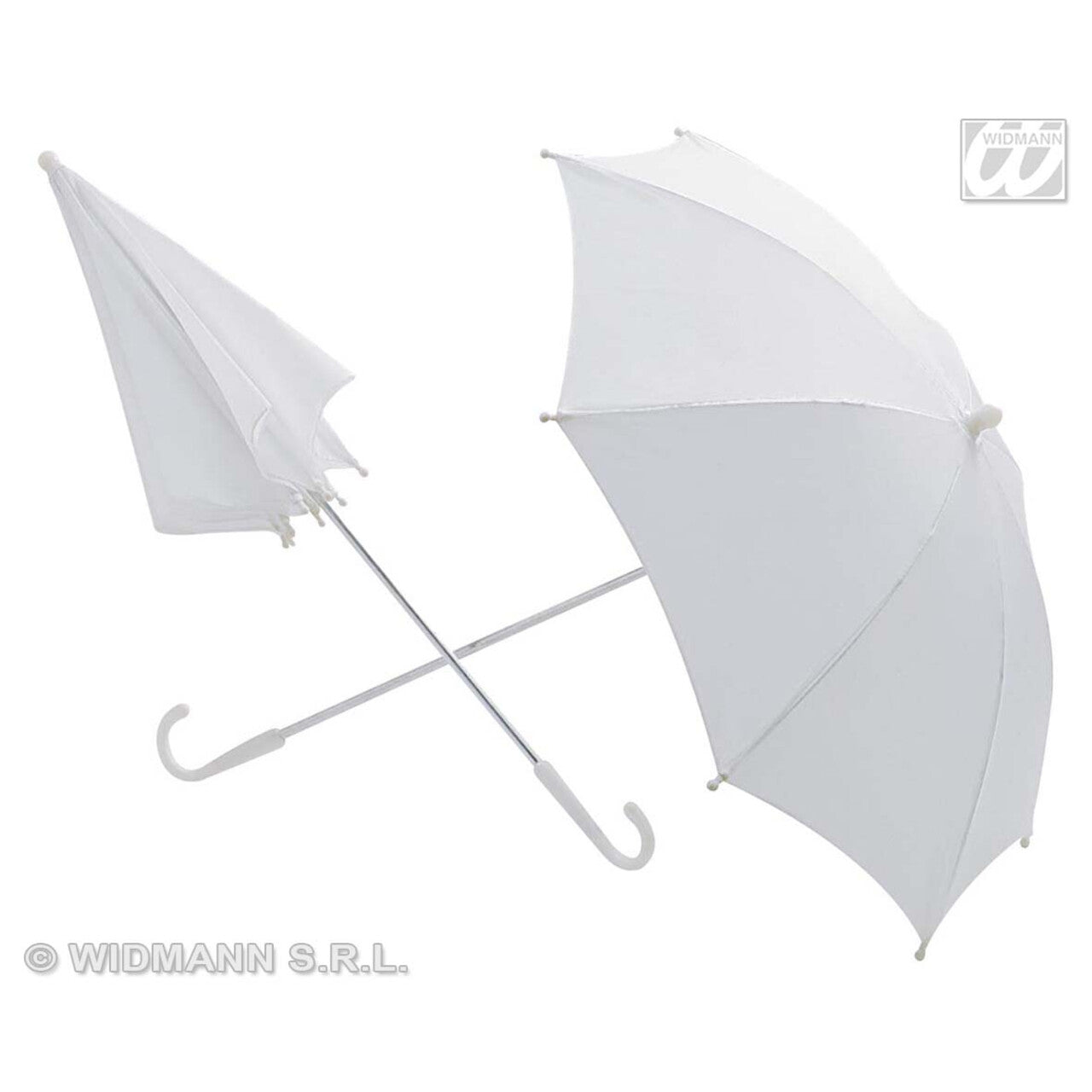 Op deze afbeelding zie je een Accessoires, van het merk Widmann. Paraplu Wit 60 Centimeter Doorsnee