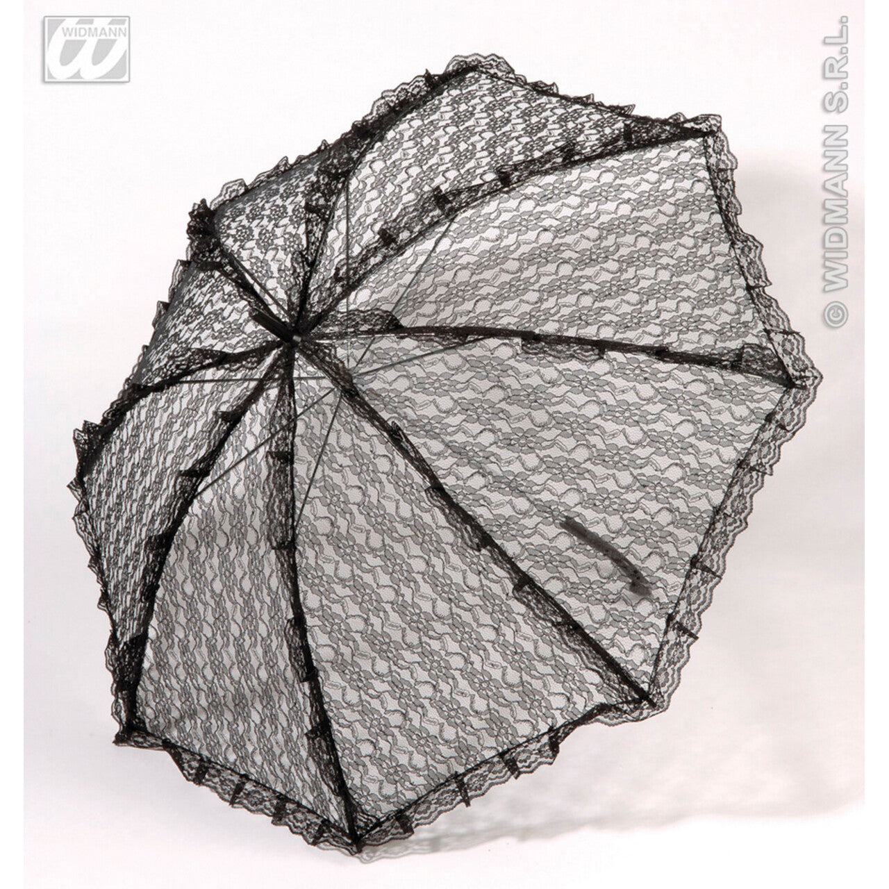 Op deze afbeelding zie je een Accessoires, van het merk Widmann. Kanten Paraplu Zwart