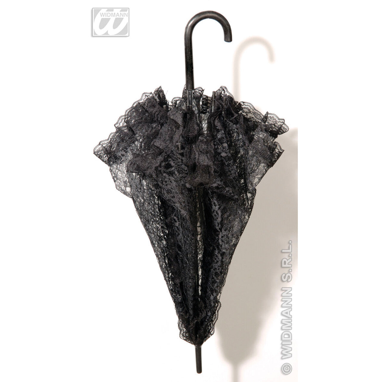 Op deze afbeelding zie je een Accessoires, van het merk Widmann. Kanten Paraplu Zwart