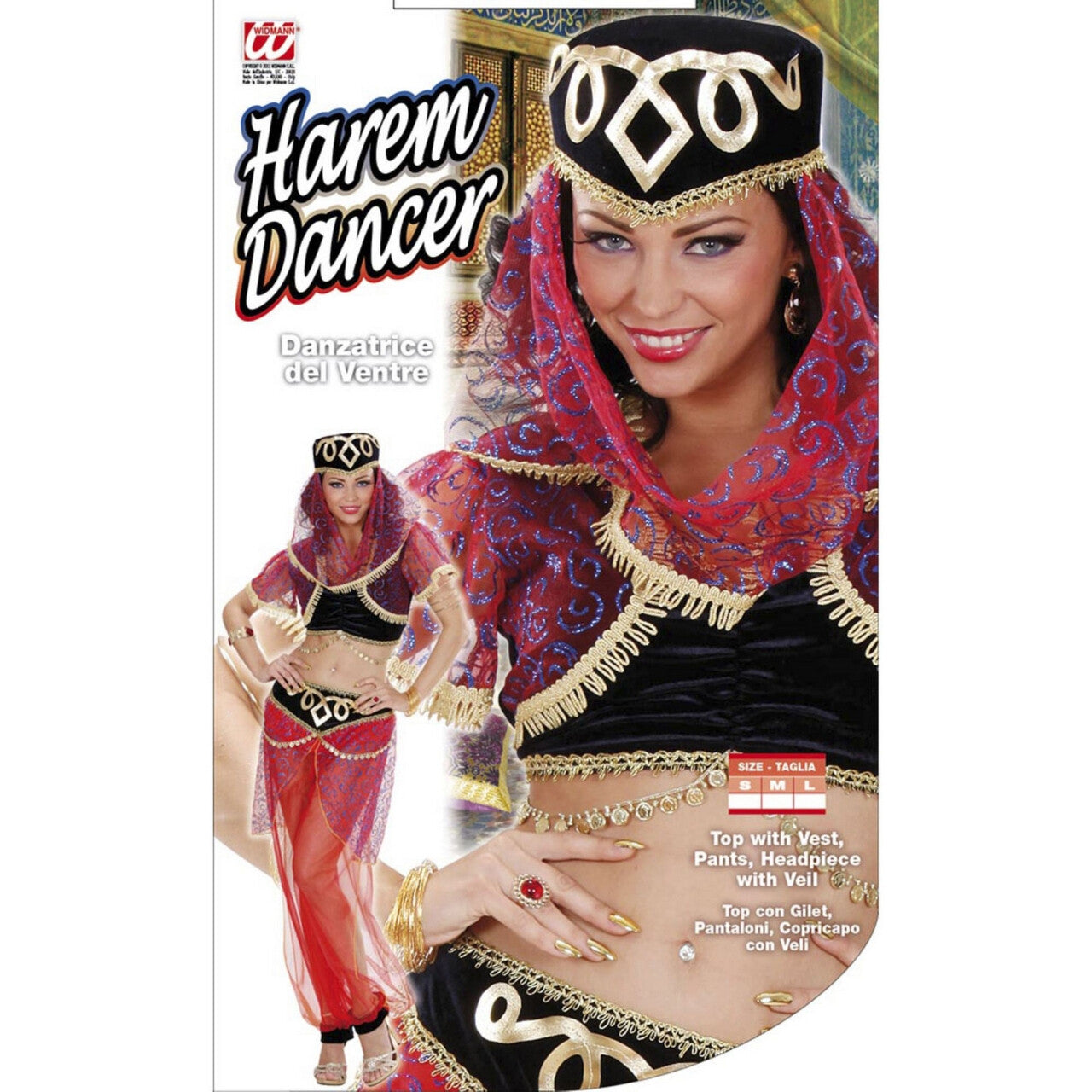 Op deze afbeelding zie je een Kostuums, van het merk Widmann. Moderne Harem Danseres Luxe Kostuum Vrouw