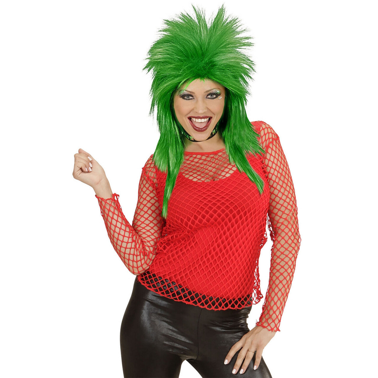 Op deze afbeelding zie je een Kostuums, van het merk Widmann. Visnetshirt Rood Dames Vrouw