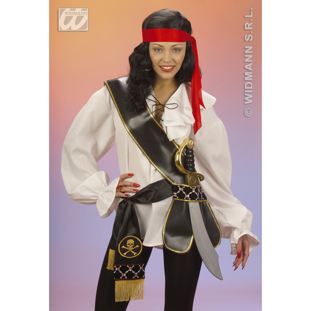 Op deze afbeelding zie je een Accessoires, van het merk Widmann. Tasje Piratenzwaard Lederlook