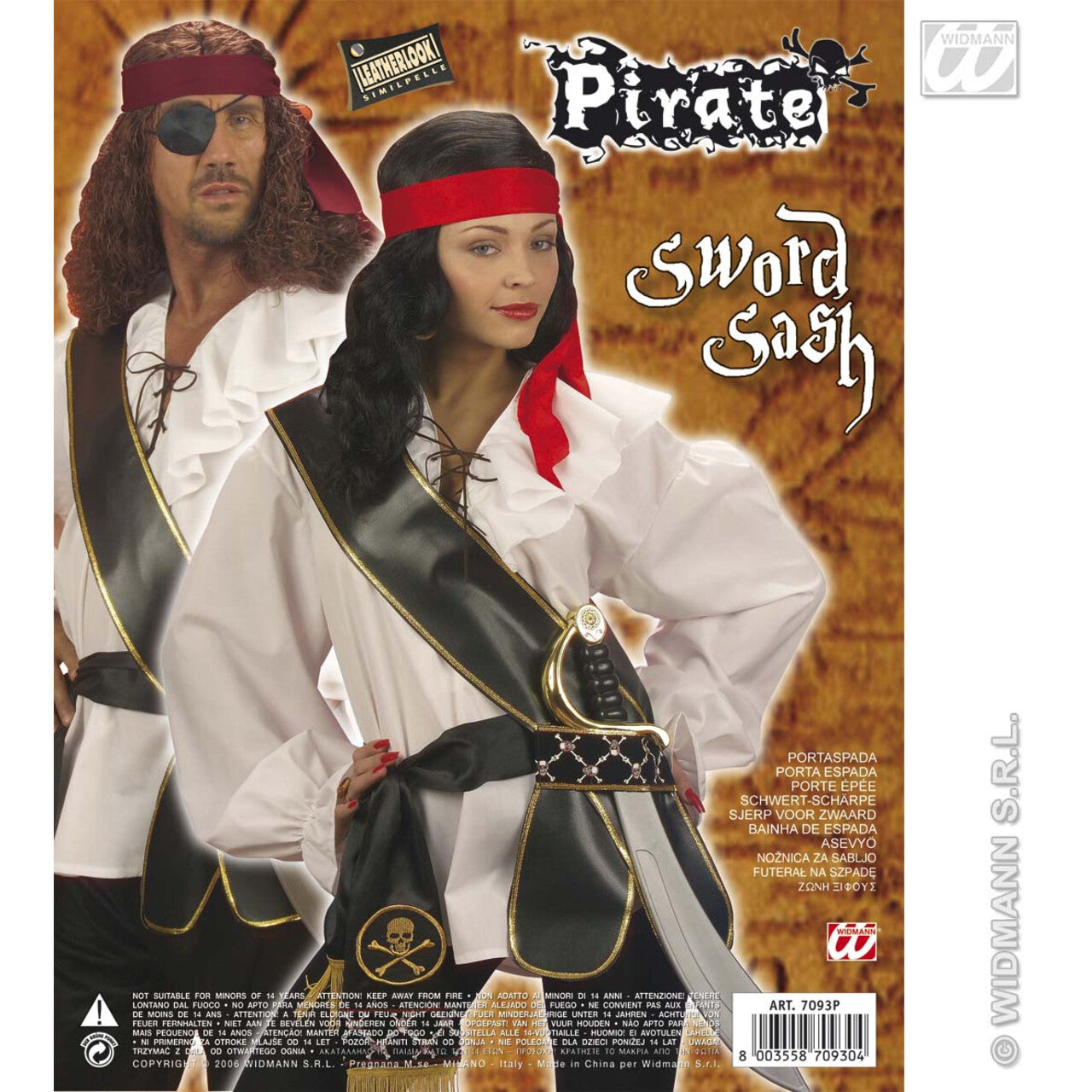 Op deze afbeelding zie je een Accessoires, van het merk Widmann. Tasje Piratenzwaard Lederlook
