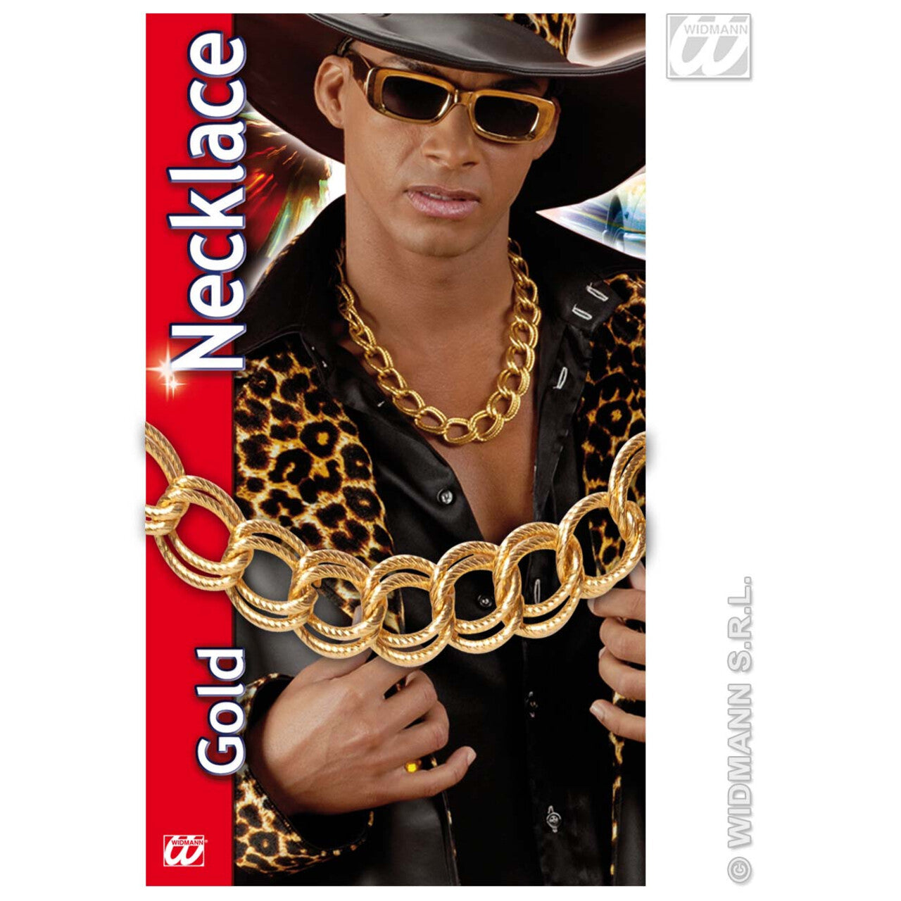 Op deze afbeelding zie je een Accessoires, van het merk Widmann. Gouden Ketting 60 Centimeter