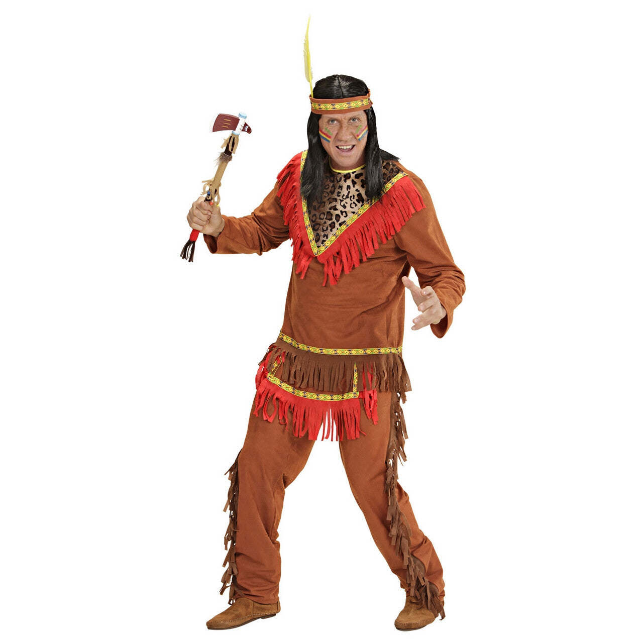 Op deze afbeelding zie je een Kostuums, van het merk Widmann. Indiaan Man Netzalcoatl Kostuum