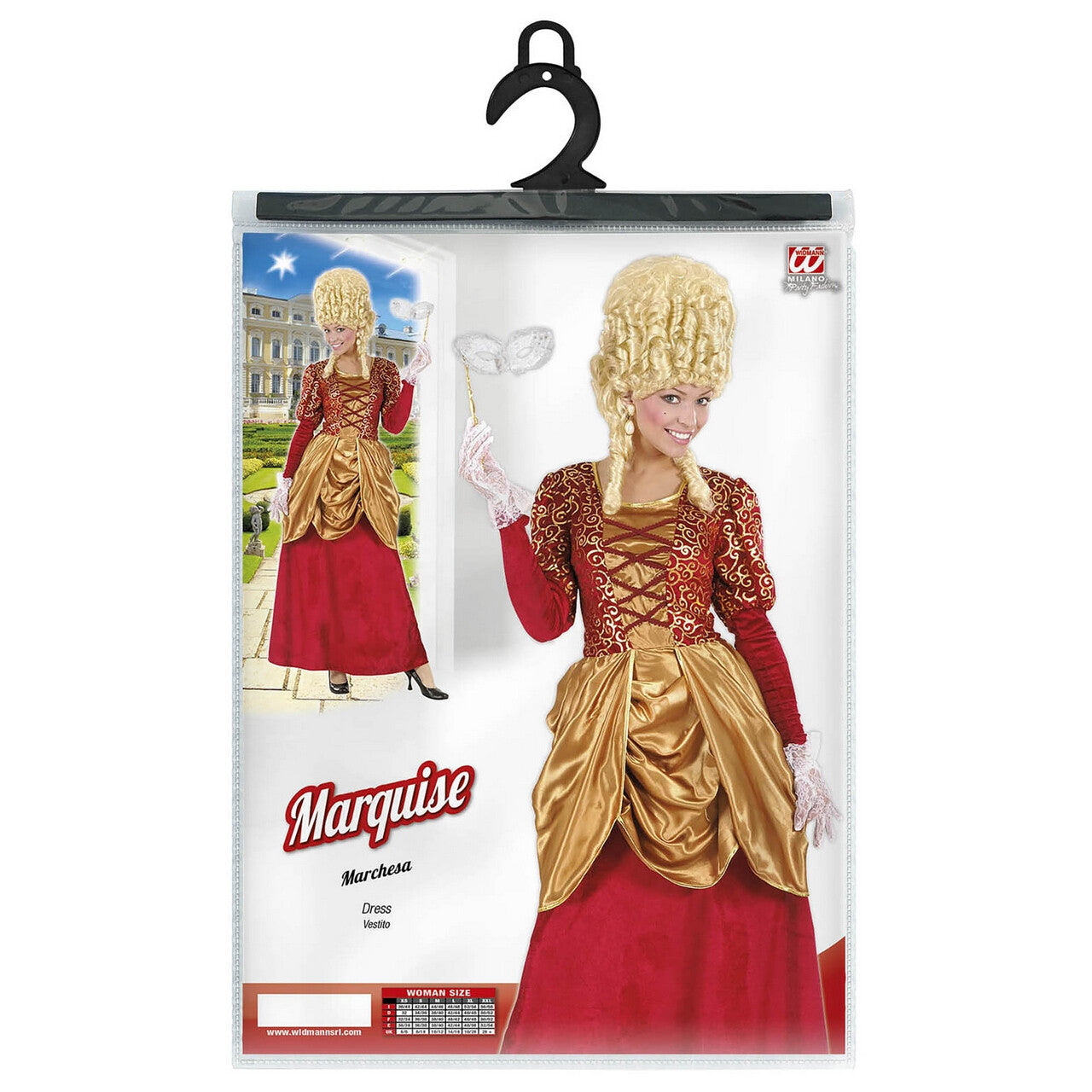 Op deze afbeelding zie je een Kostuums, van het merk Widmann. Elegante Markiezin Fluweel Bordeaux Rood Kostuum Vrouw